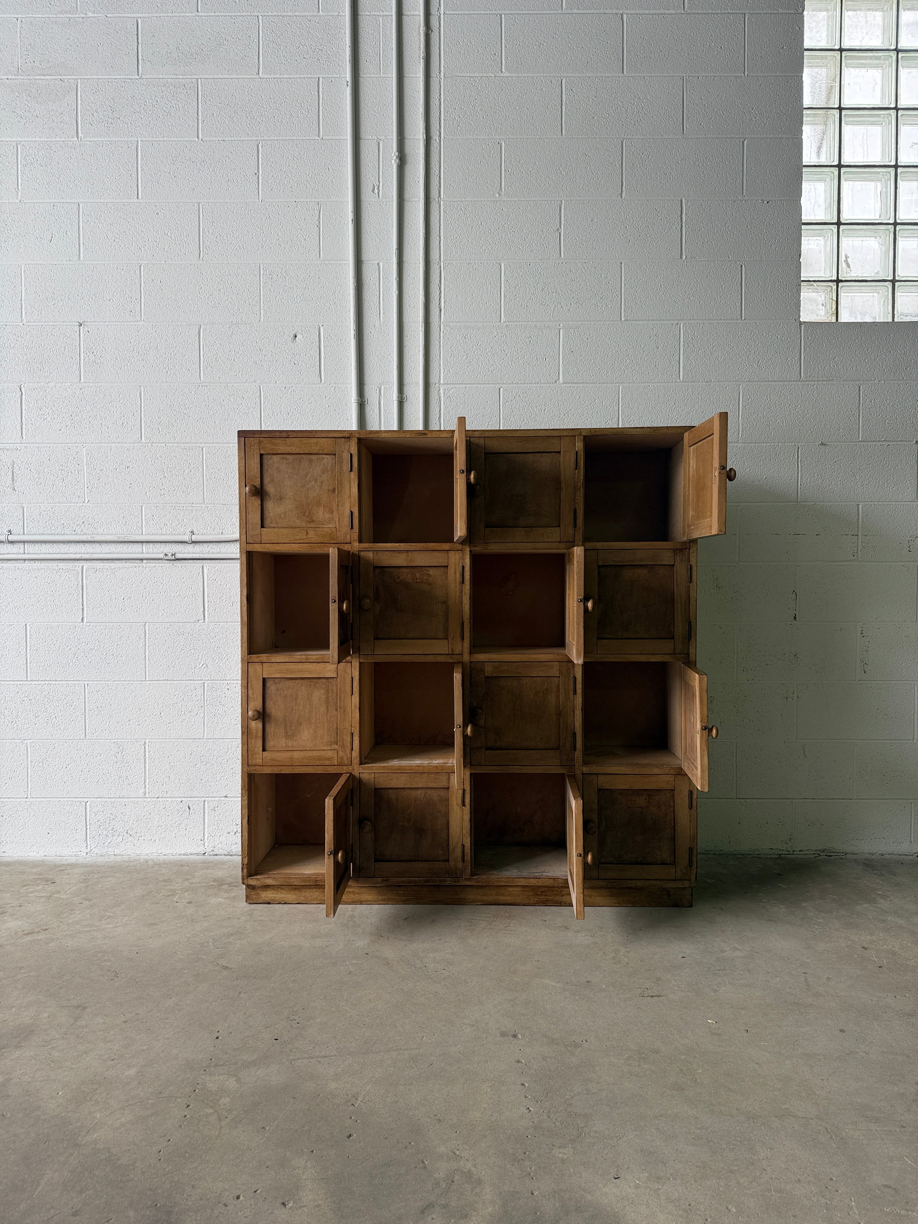 Late Victorian pine cubbies/lockers