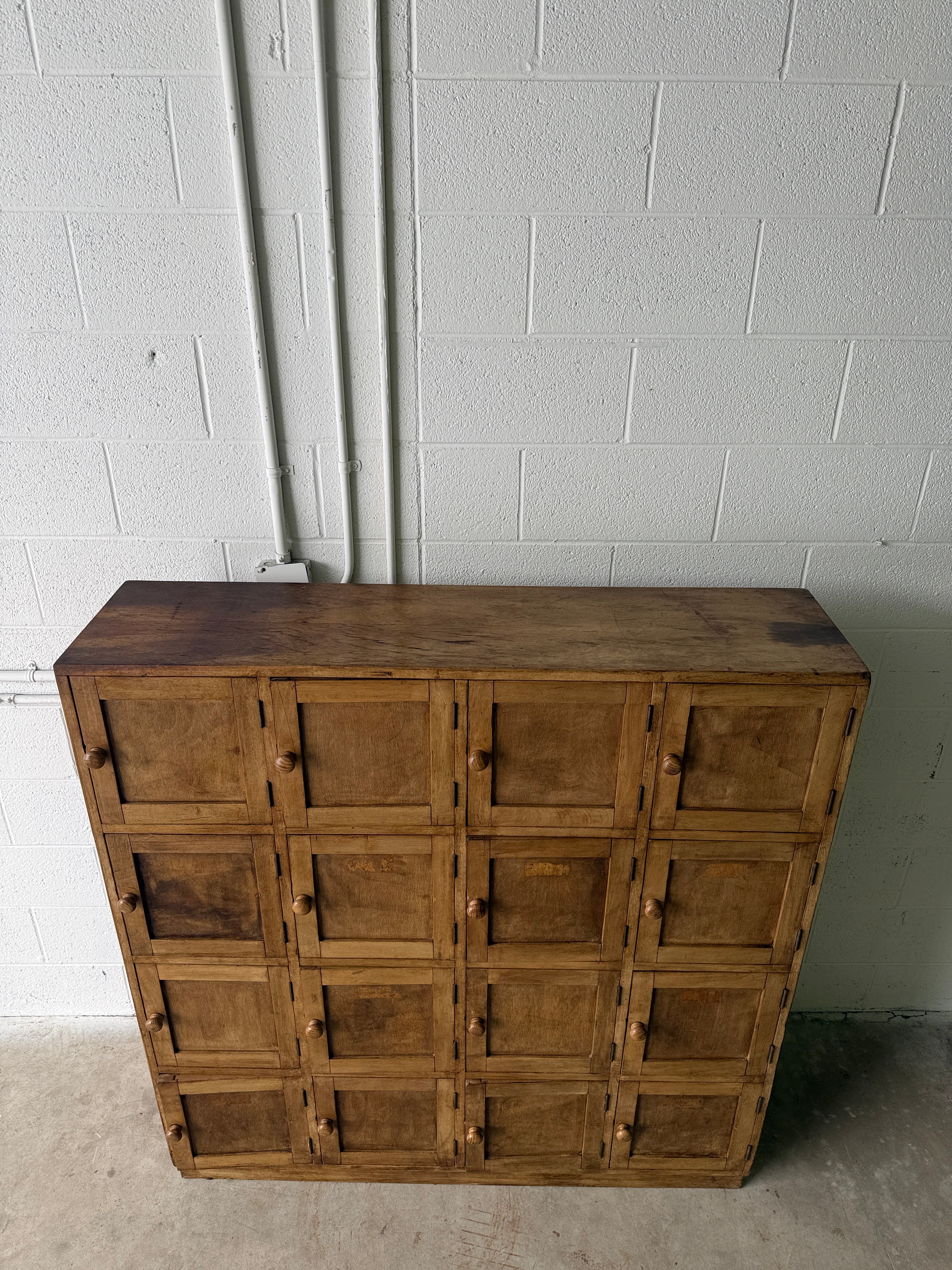 Late Victorian pine cubbies/lockers
