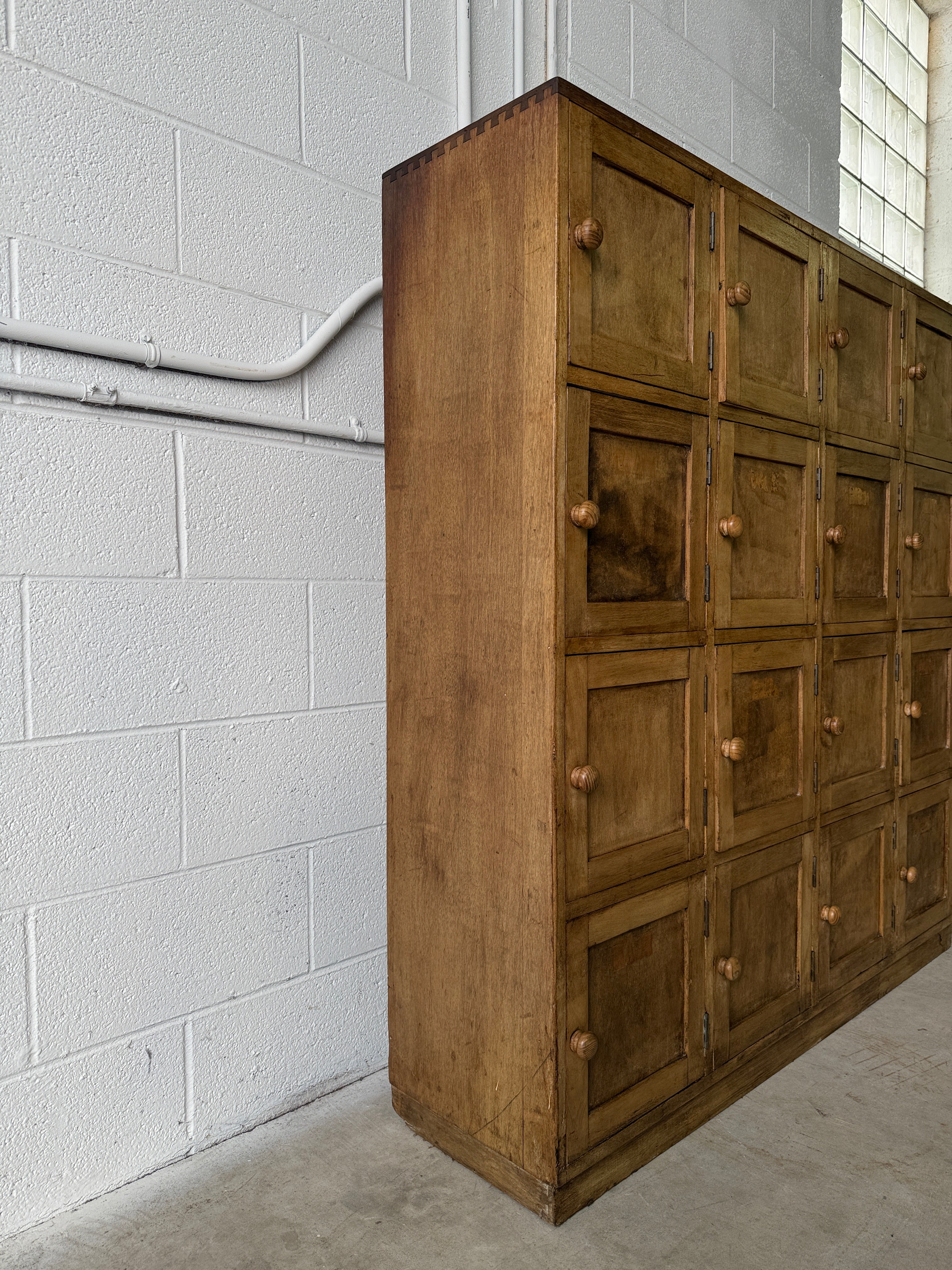 Late Victorian pine cubbies/lockers