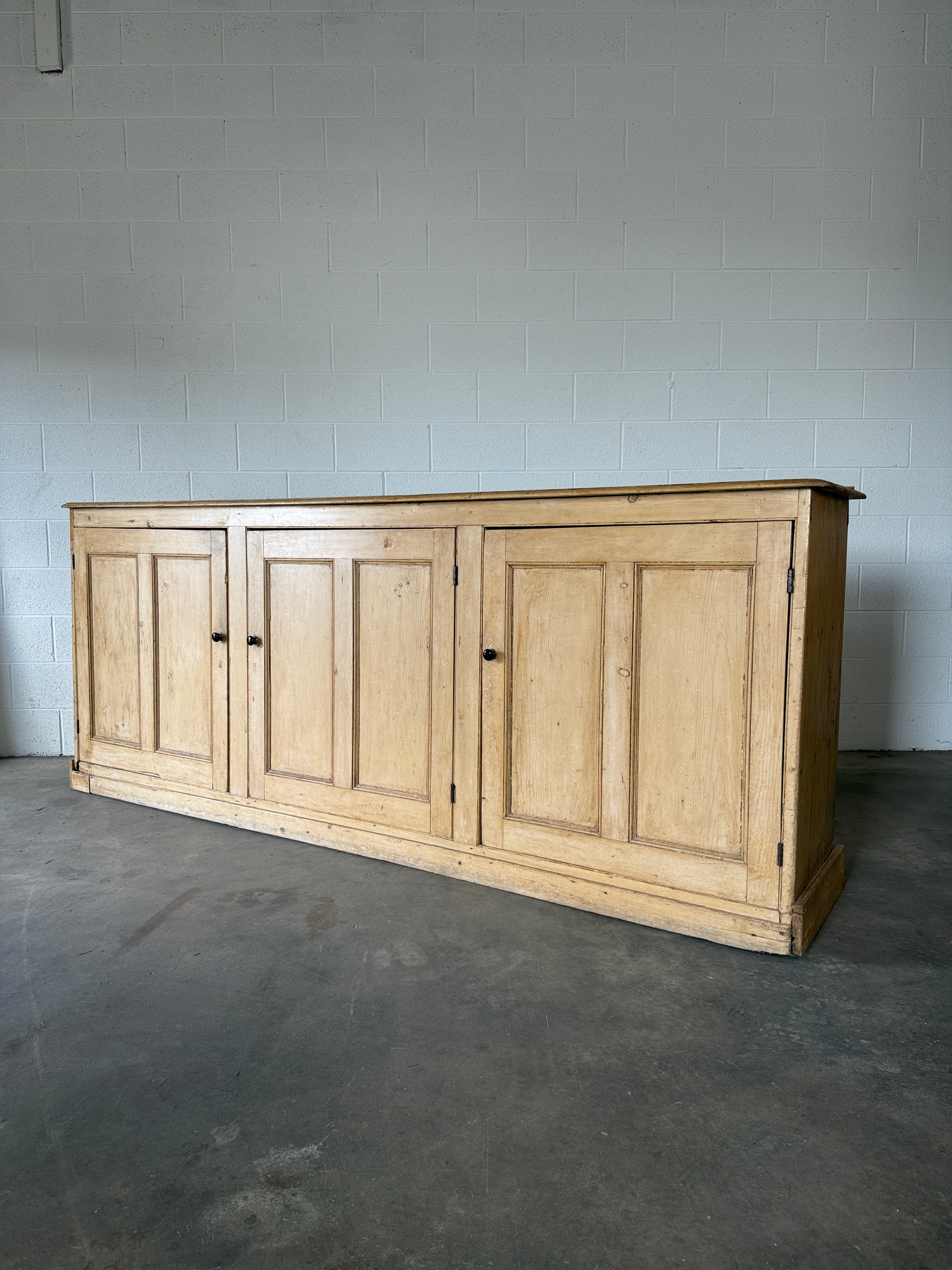 Monumental English pine sideboard