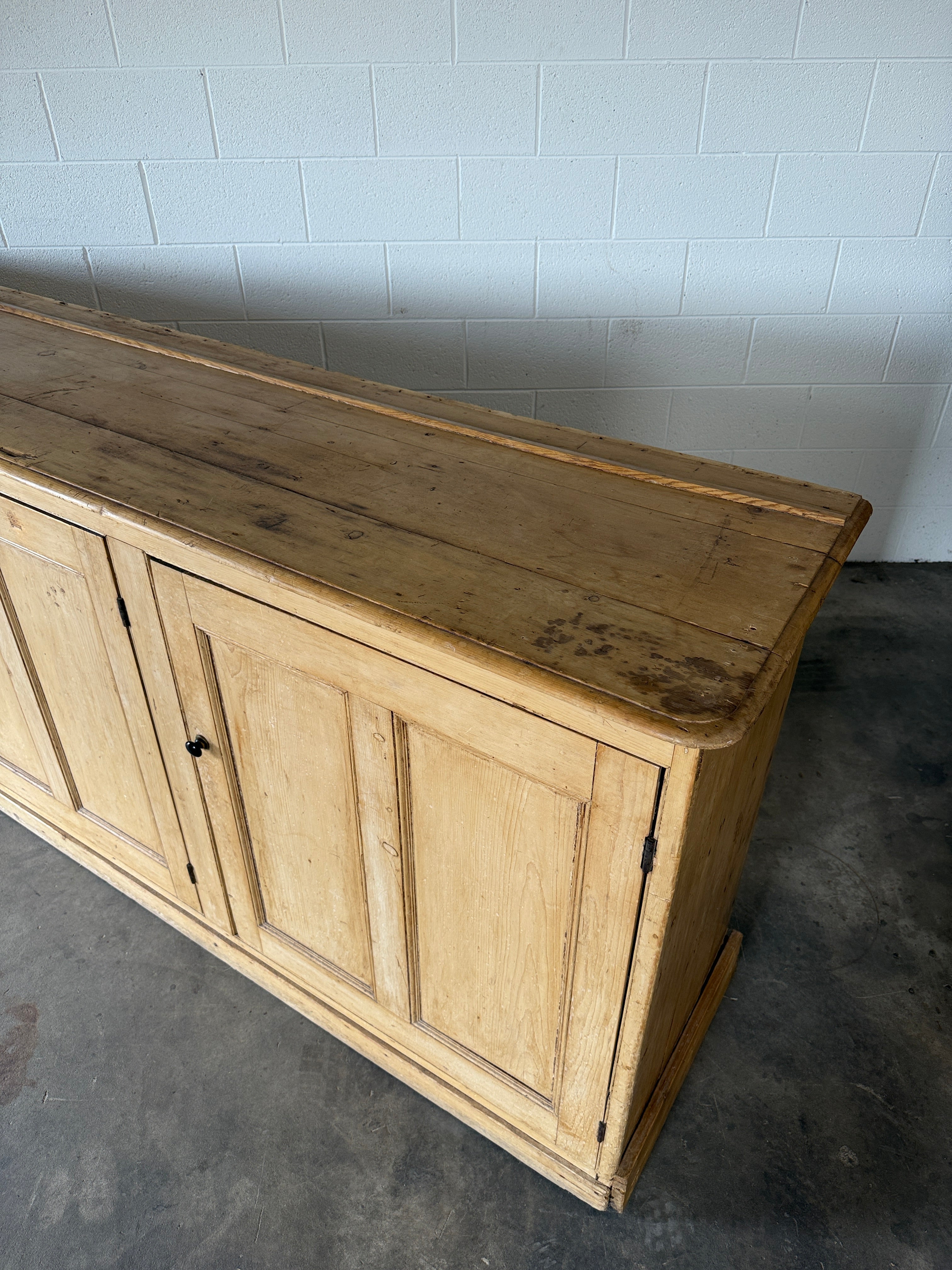 Monumental English pine sideboard