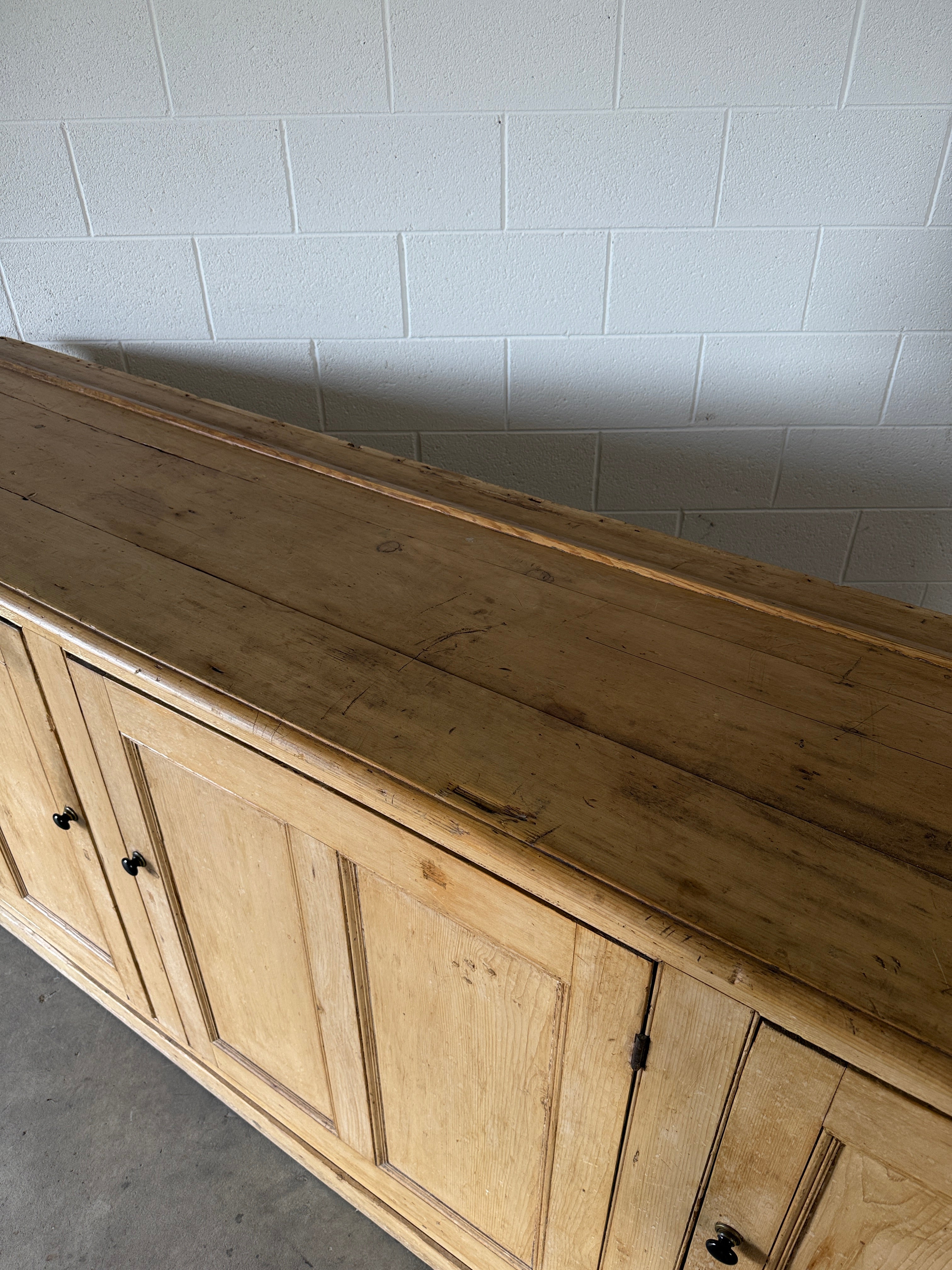 Monumental English pine sideboard