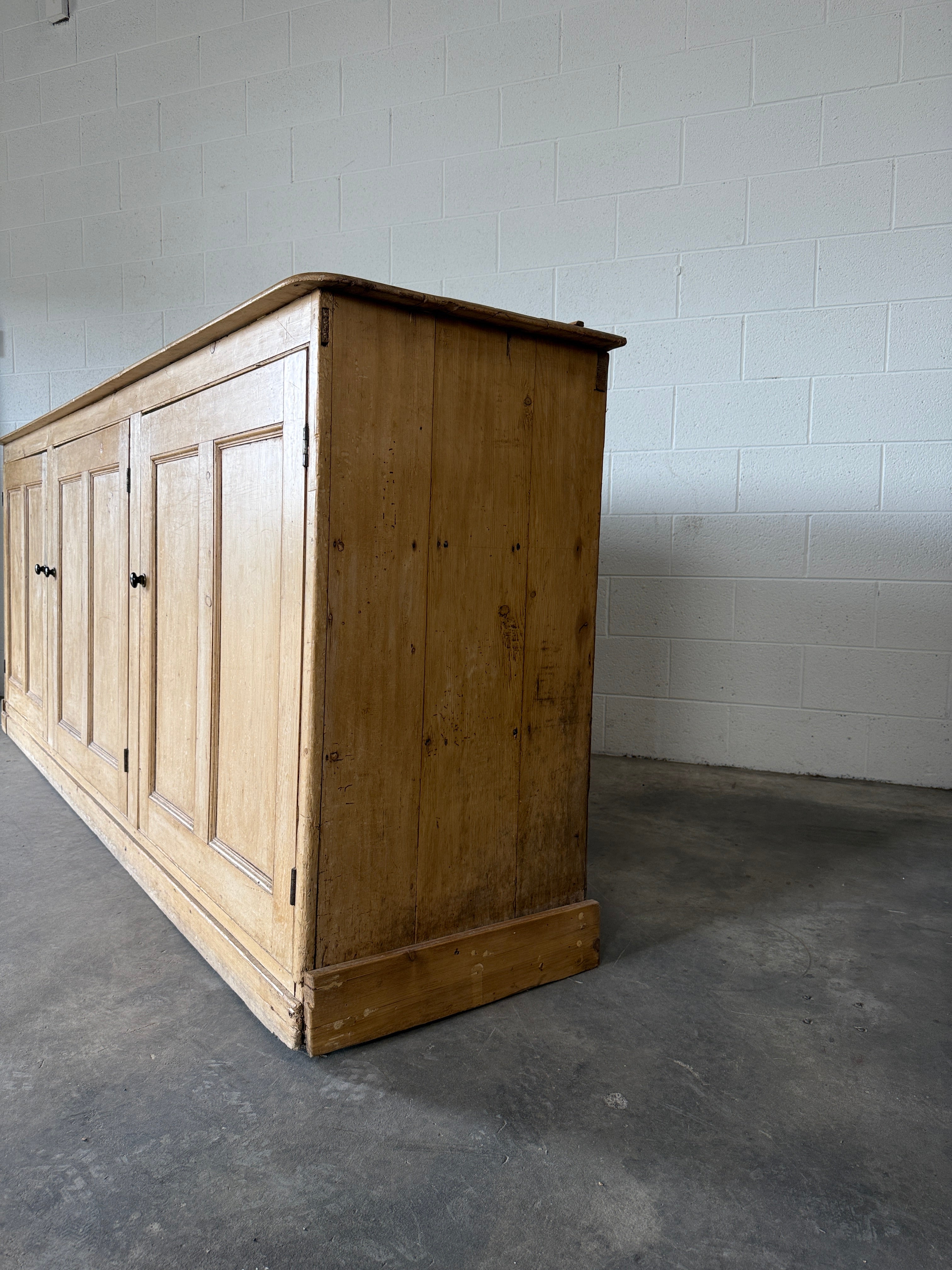 Monumental English pine sideboard