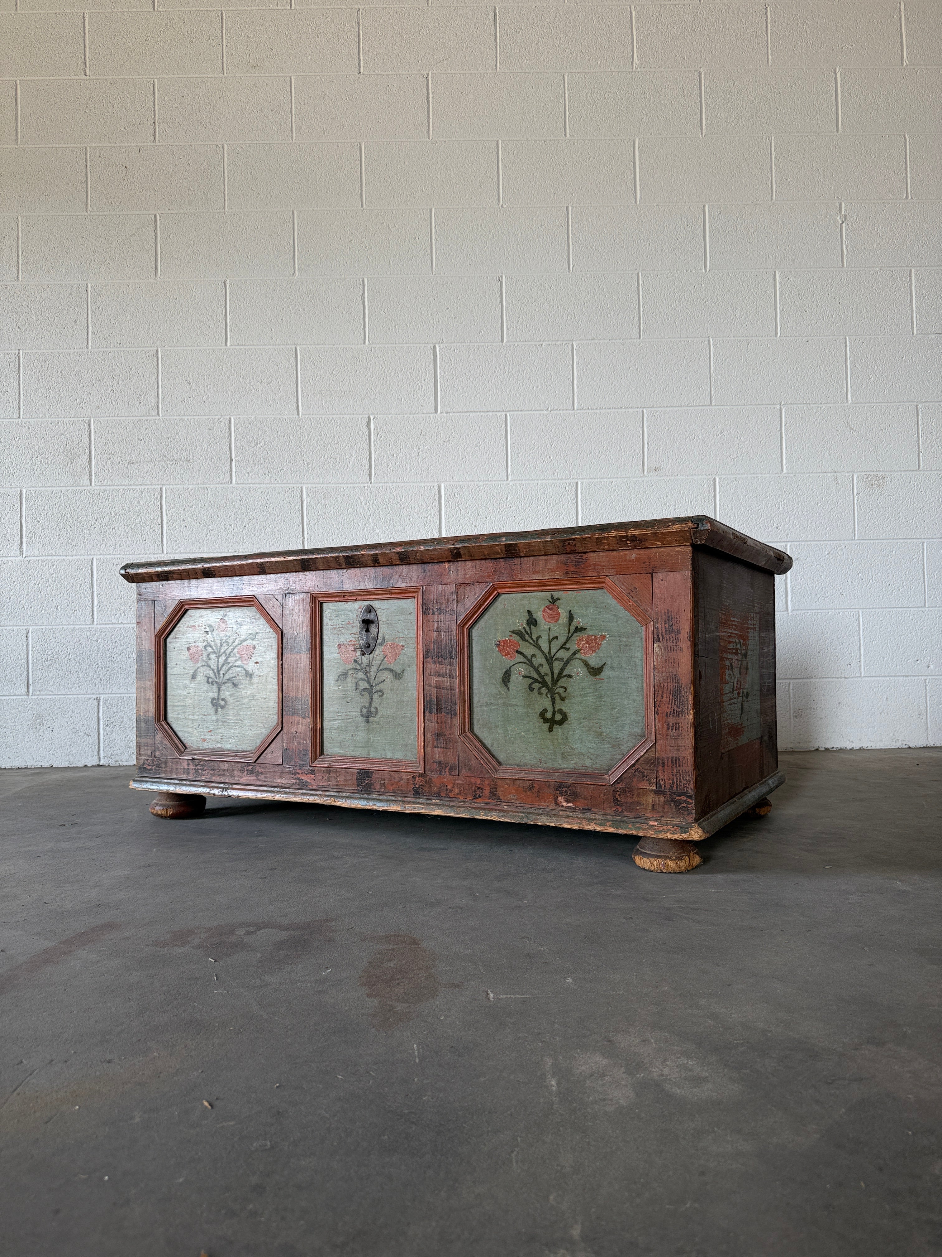 Antique Swedish marriage trunk