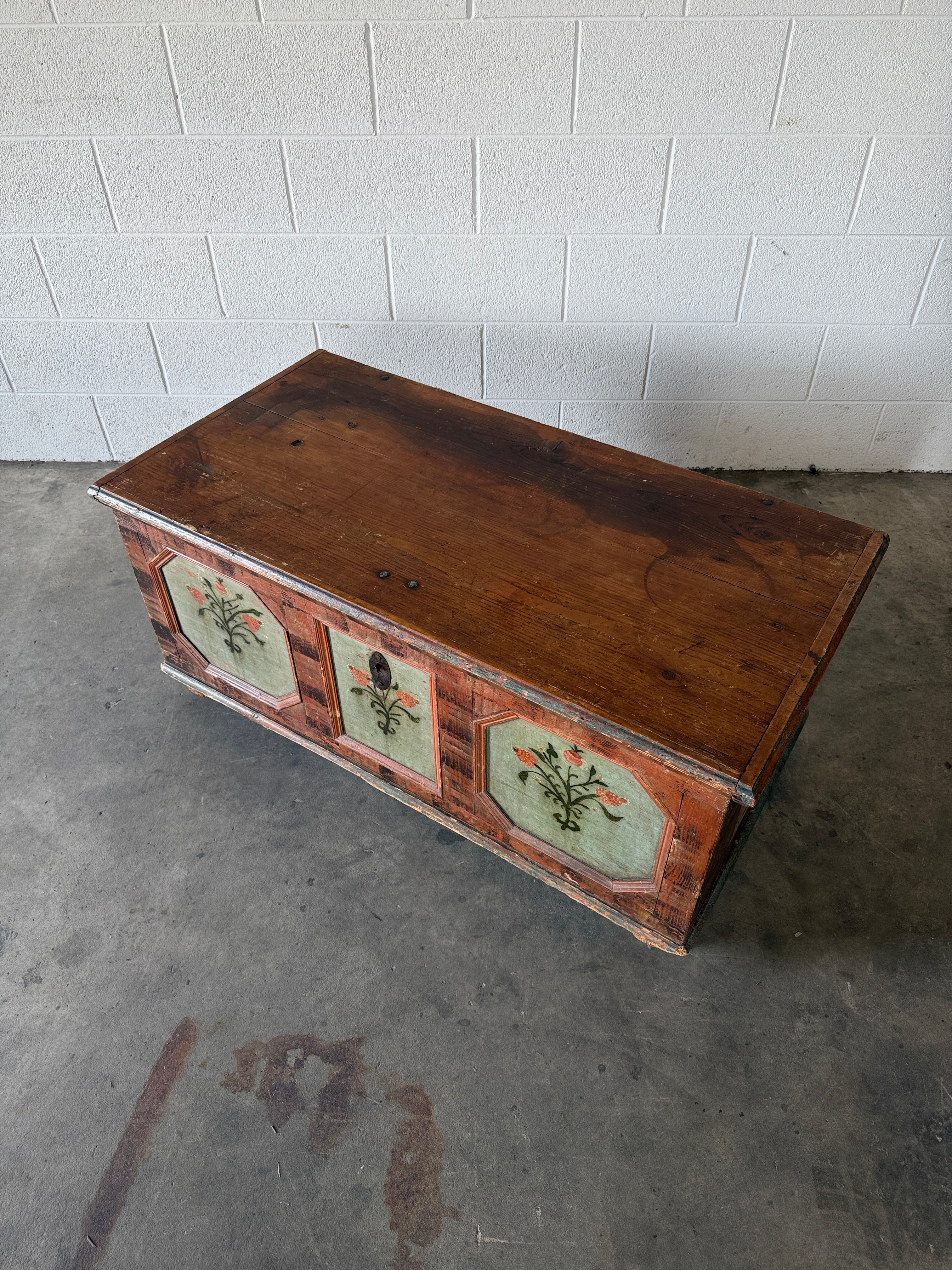 Antique Swedish marriage trunk