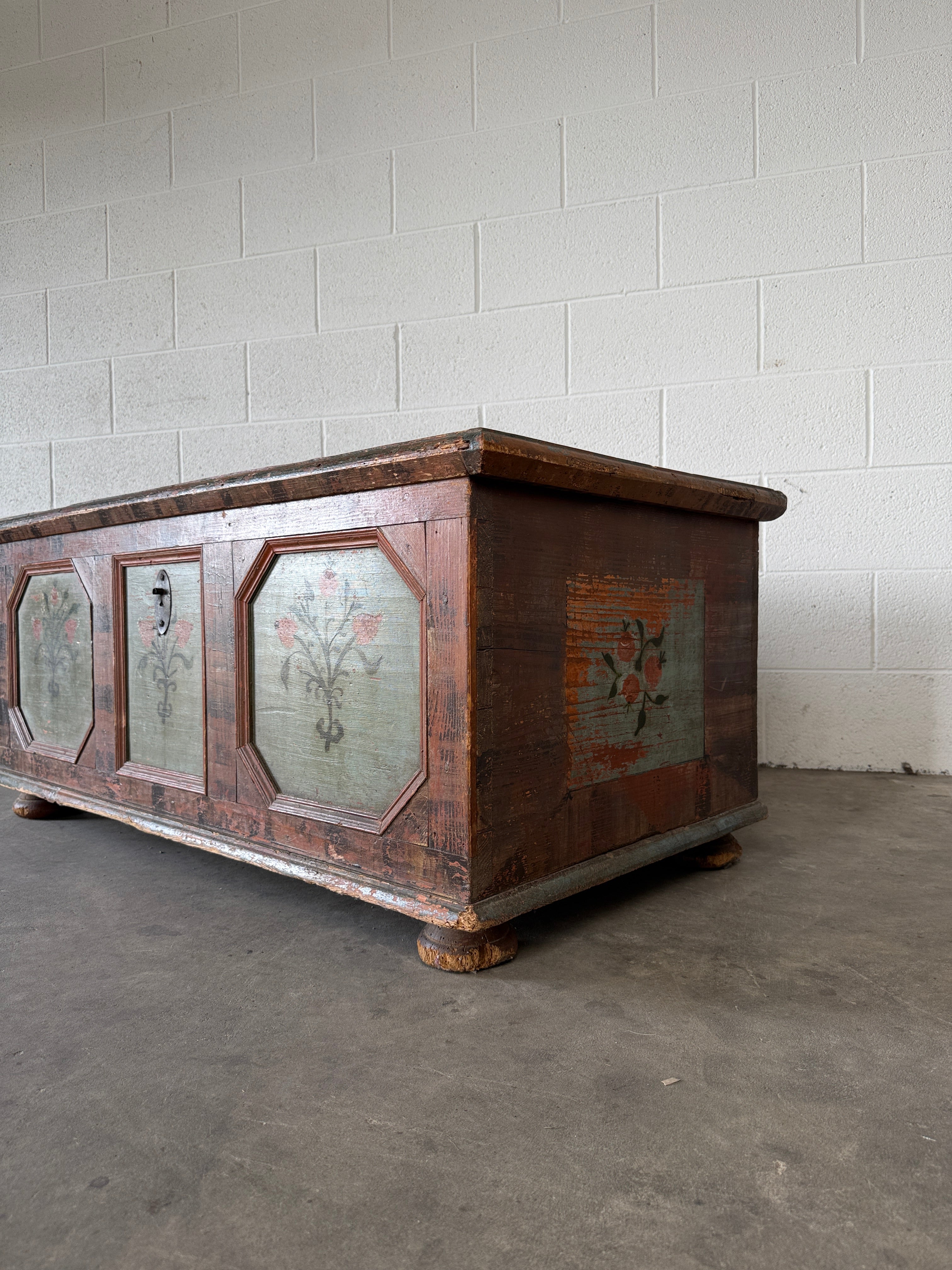 Antique Swedish marriage trunk
