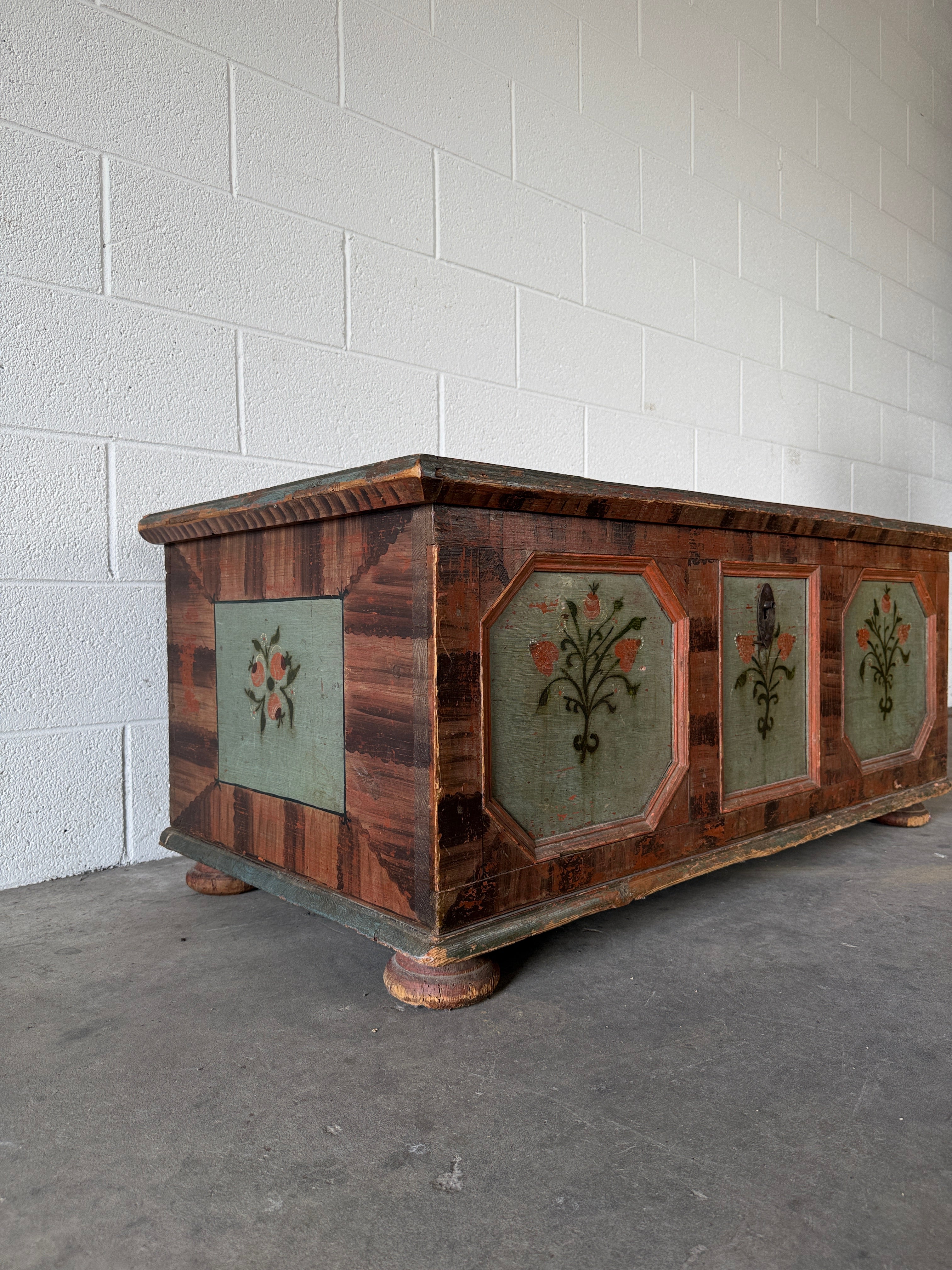 Antique Swedish marriage trunk