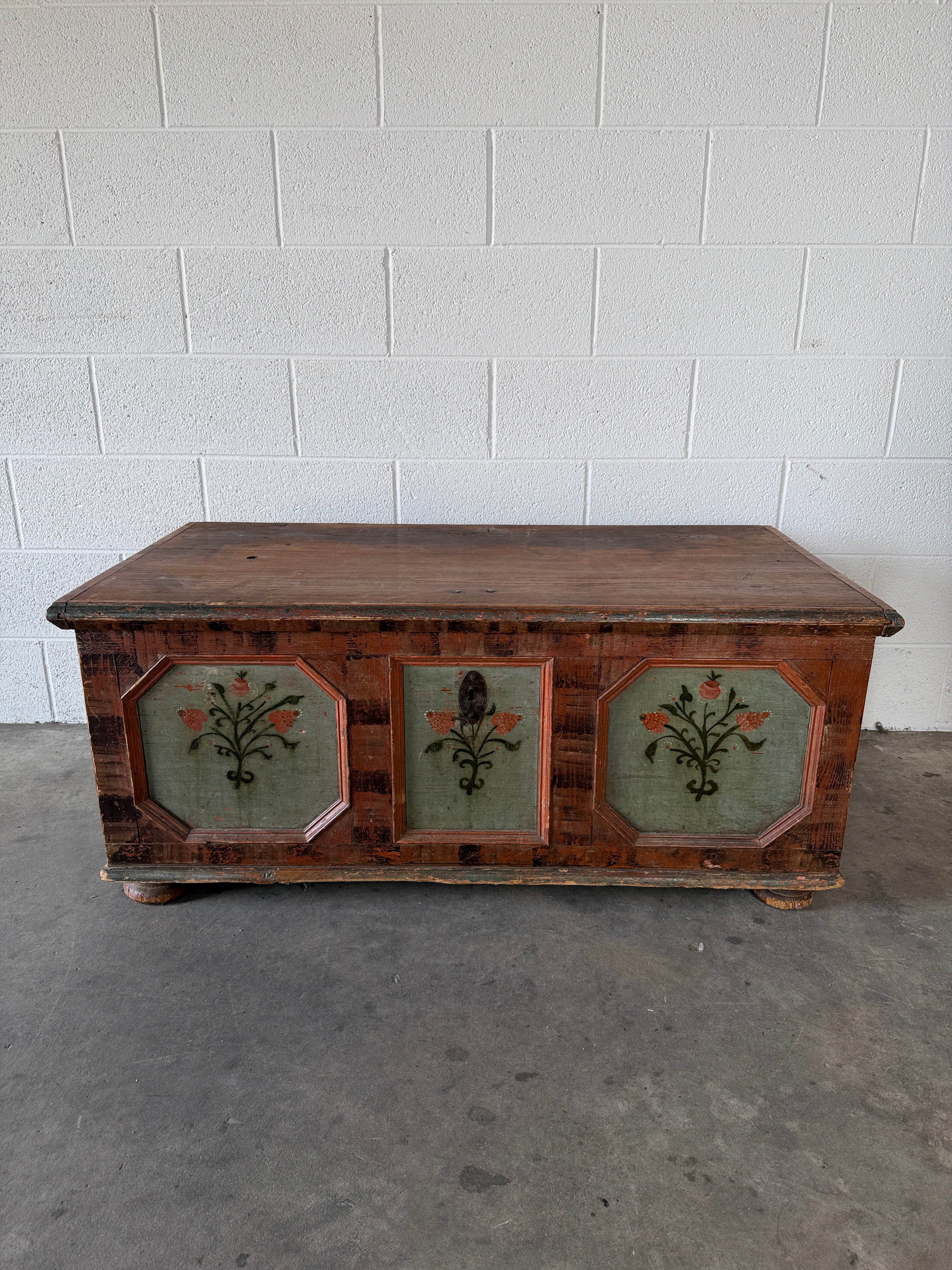Antique Swedish marriage trunk