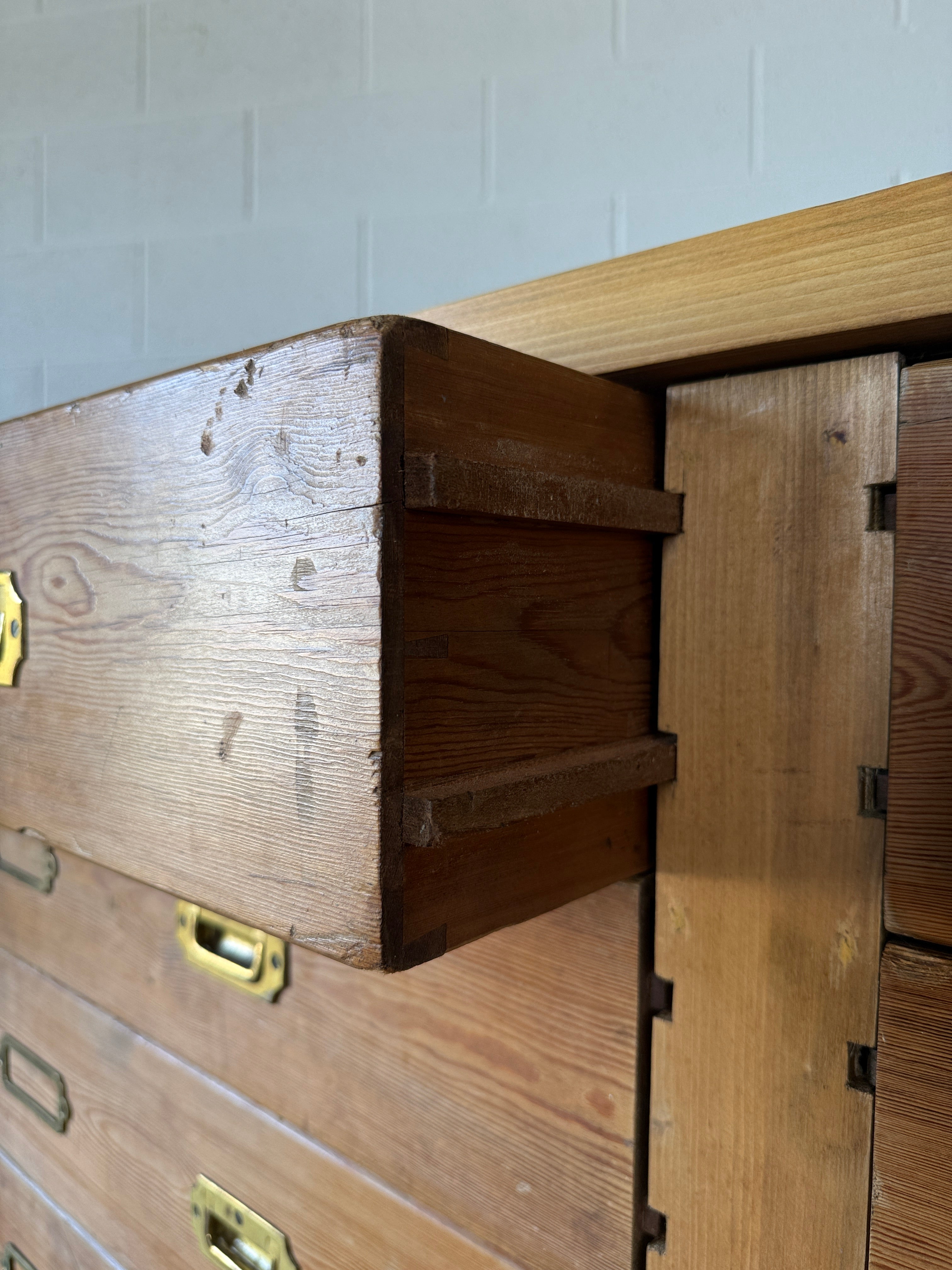 Large Antique Bank of Haberdashery Drawers
