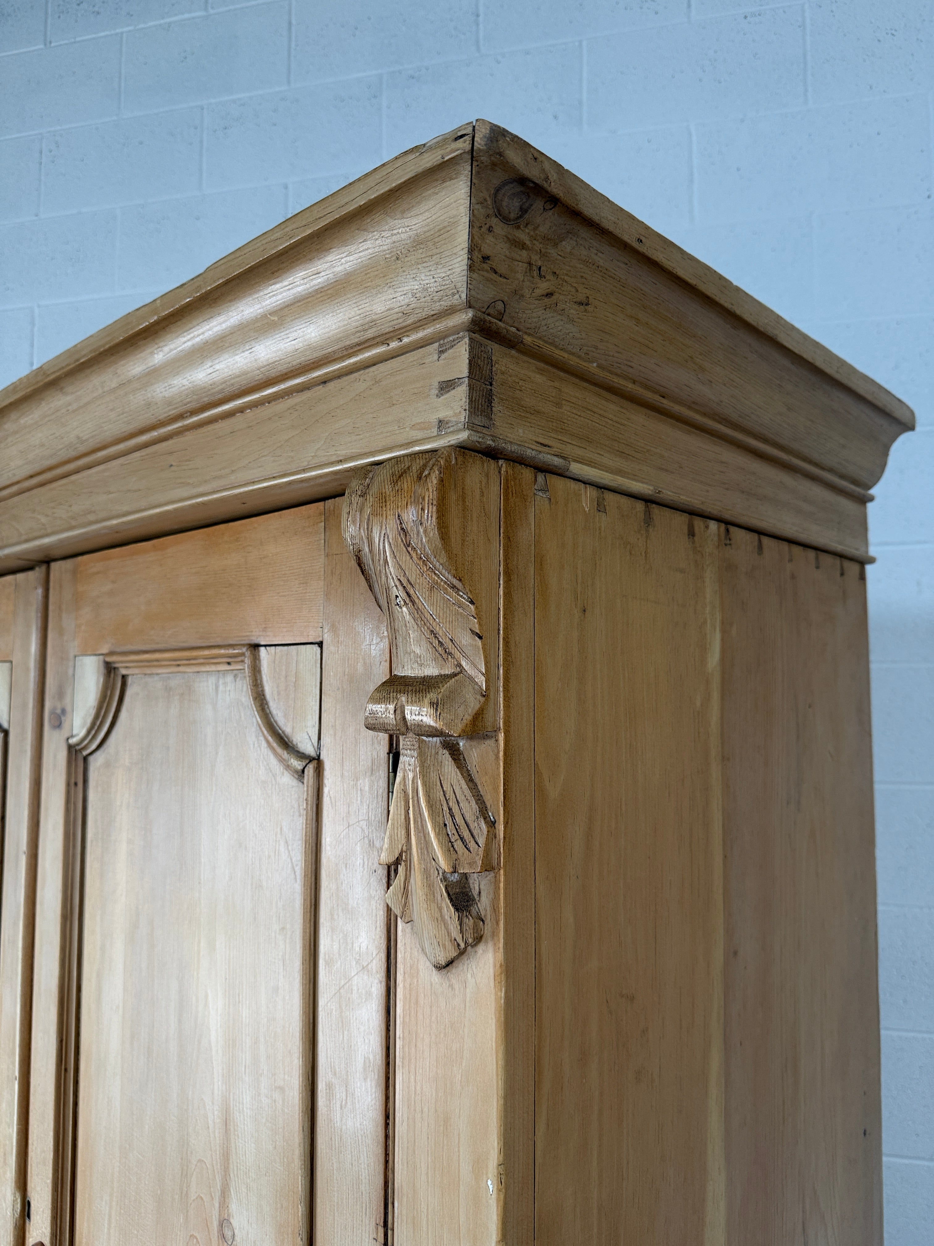 Beautiful Antique Pine Press with Corbel detail
