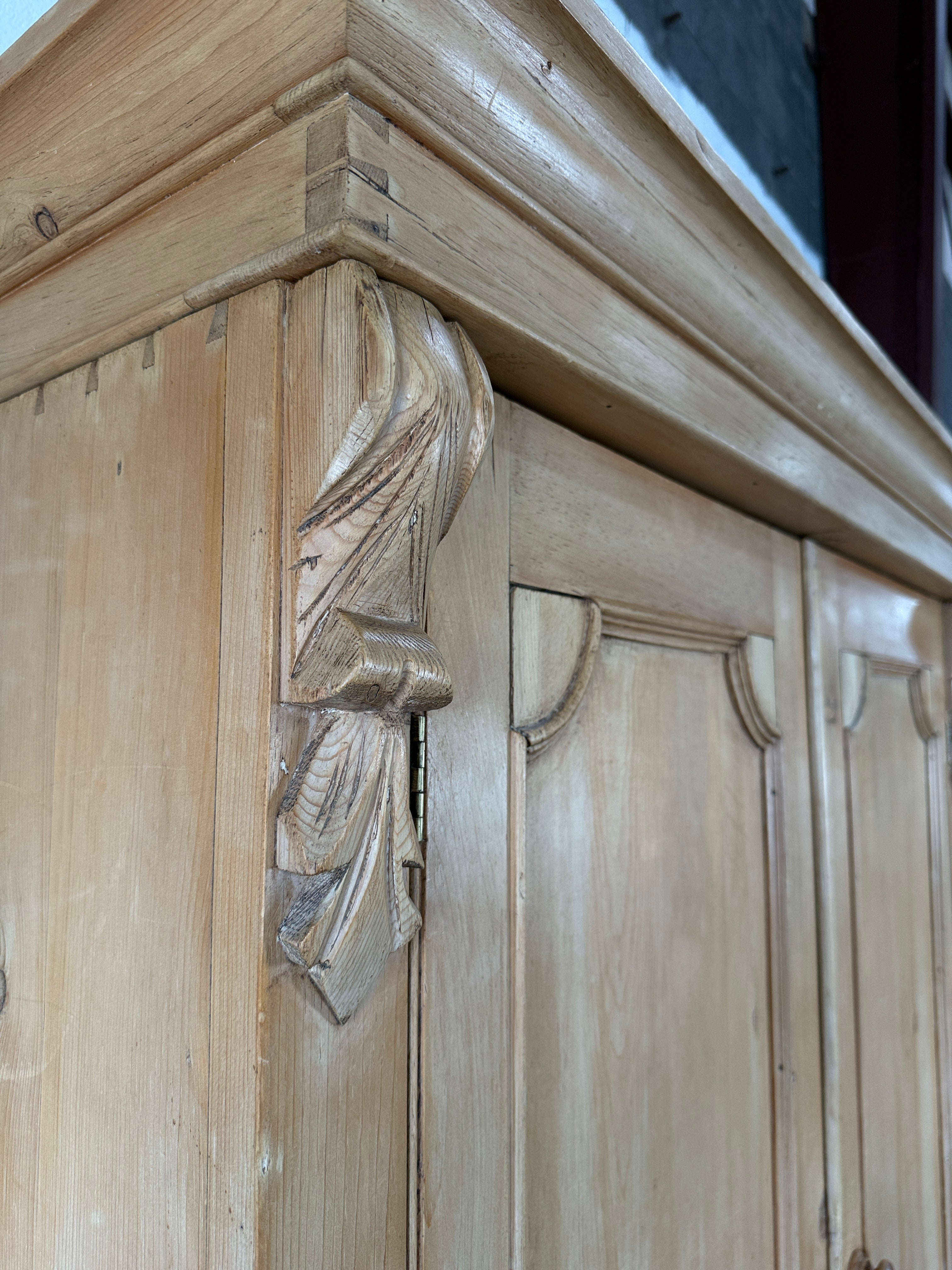 Beautiful Antique Pine Press with Corbel detail