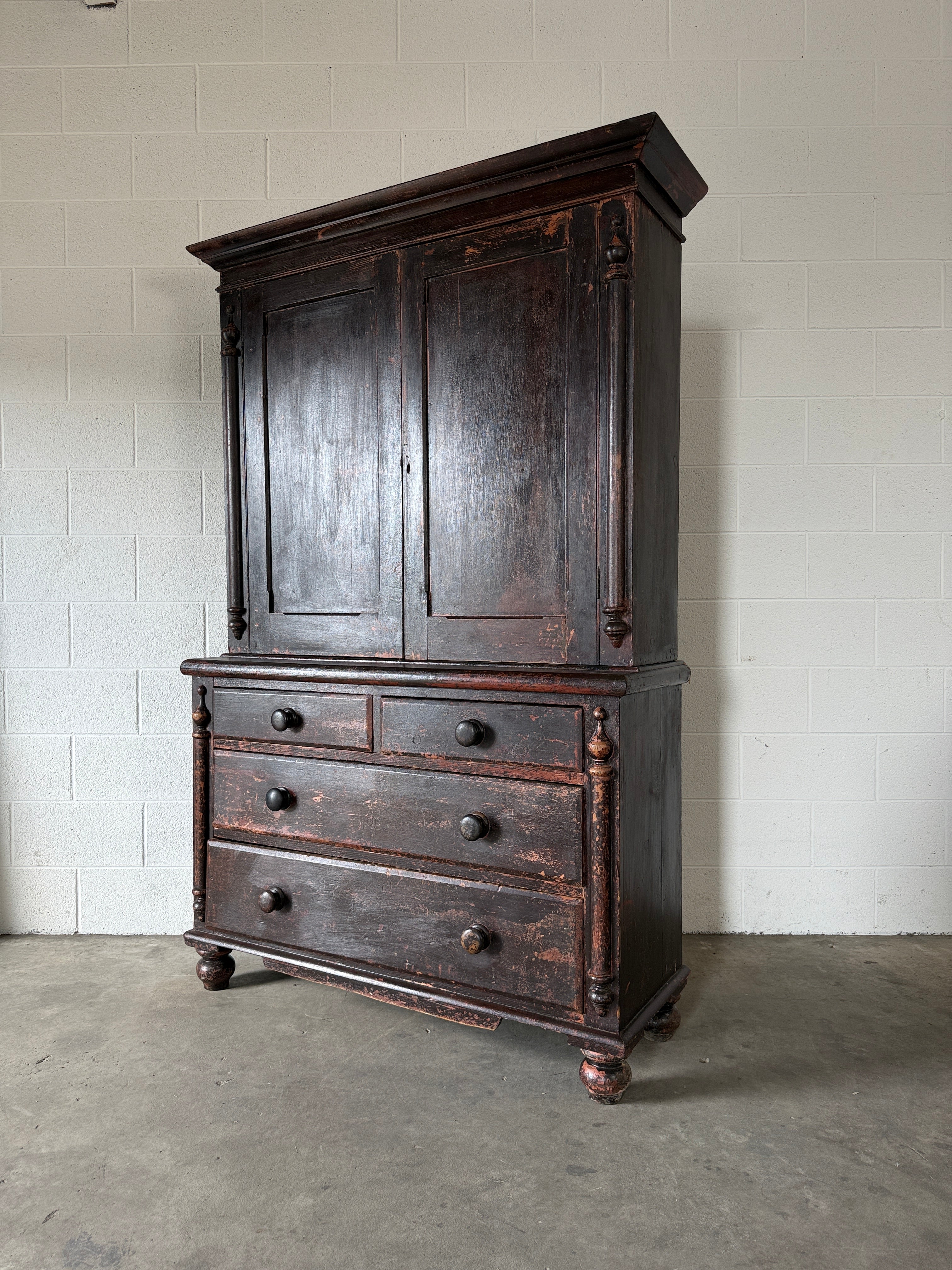 Wonderful West of England Painted Cupboard