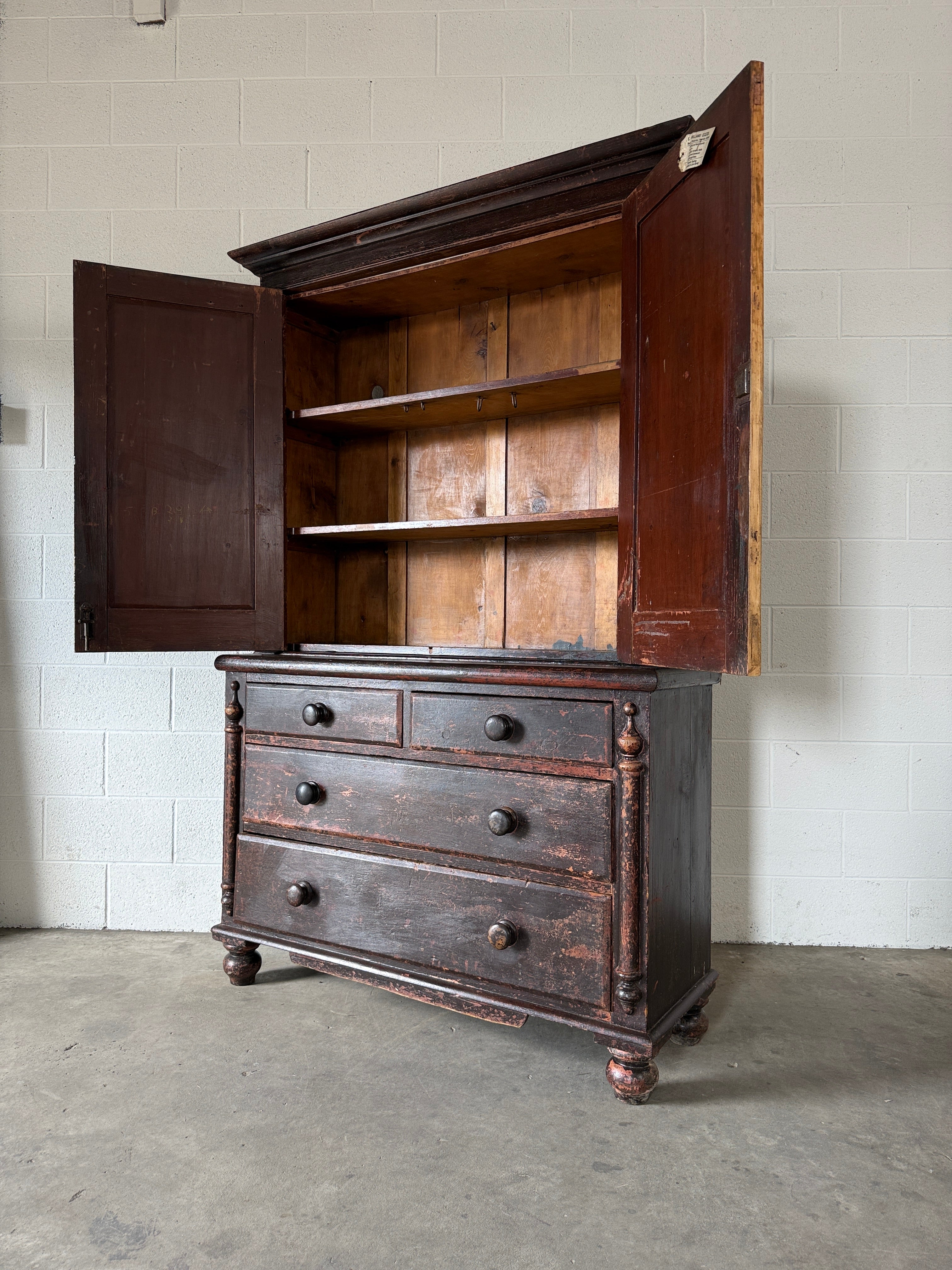 Wonderful West of England Painted Cupboard