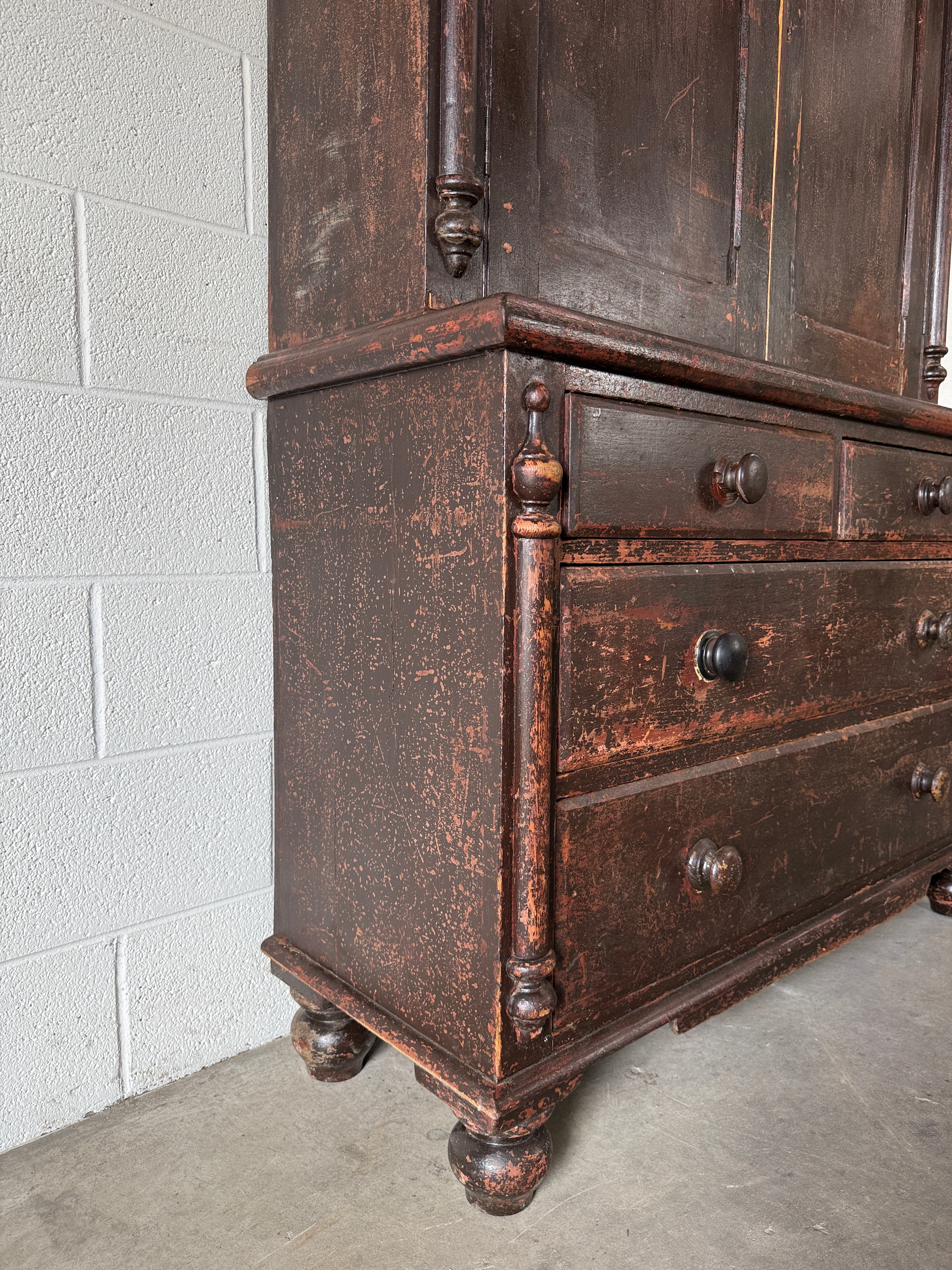 Wonderful West of England Painted Cupboard