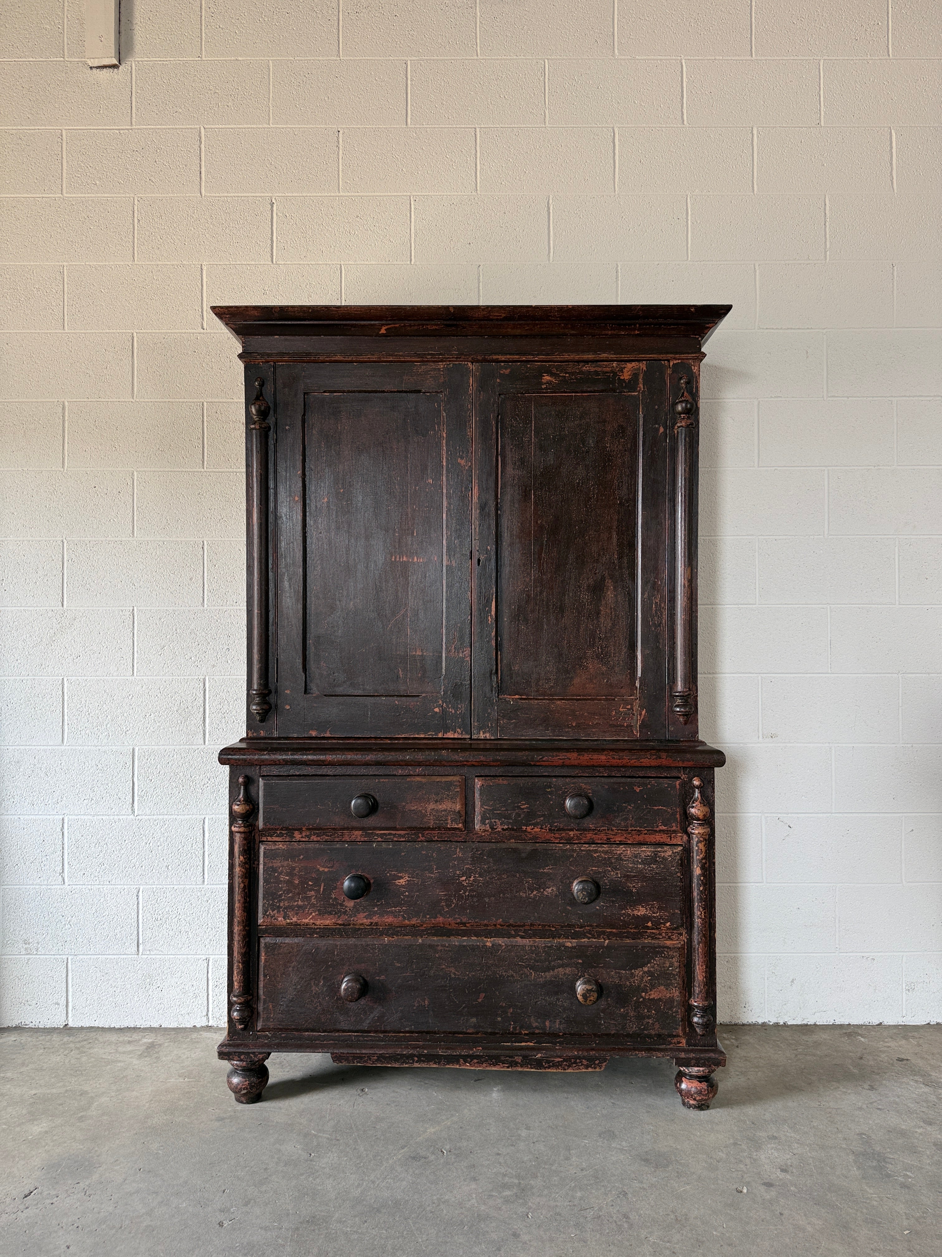 Wonderful West of England Painted Cupboard