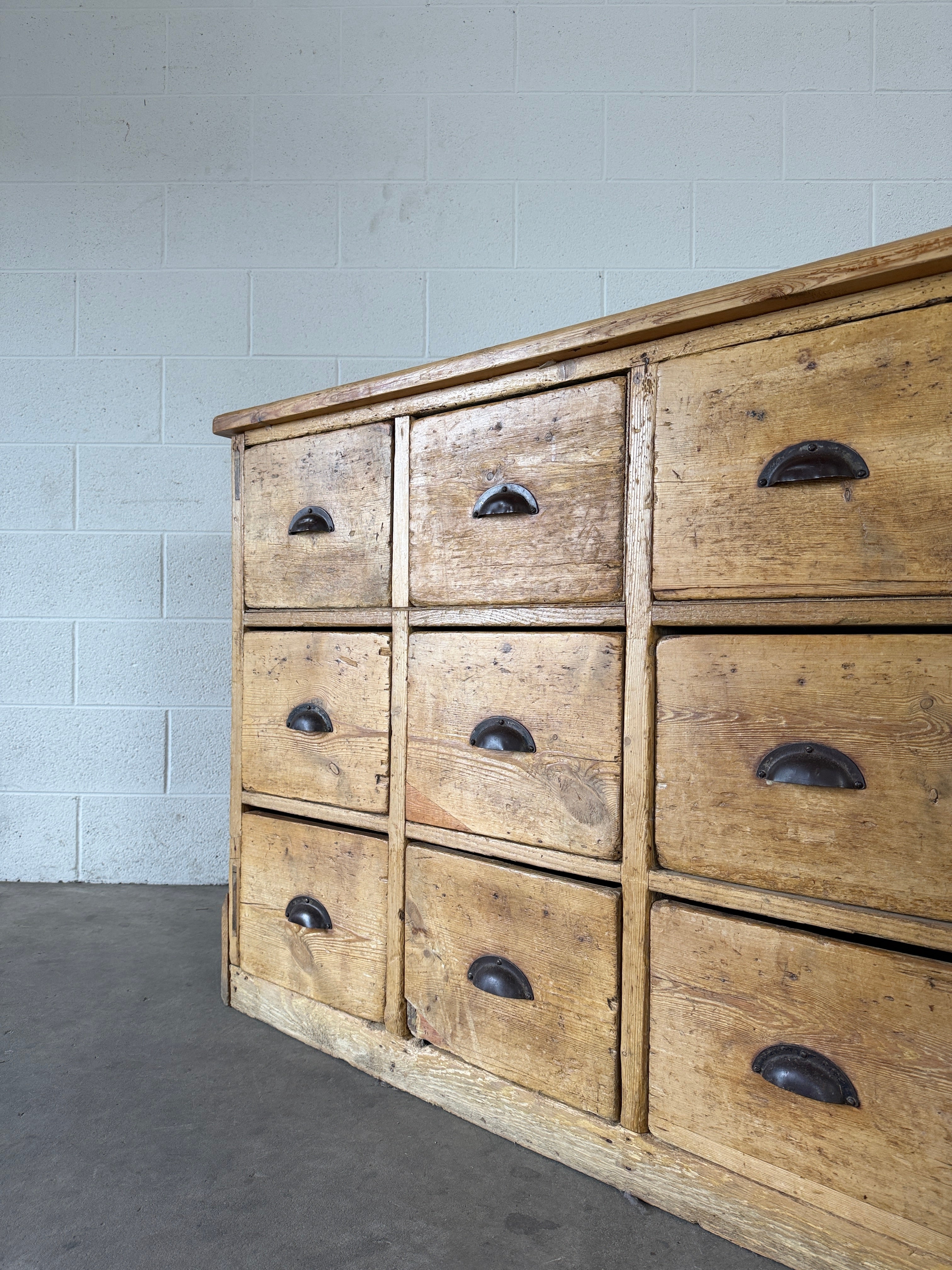 Victorian Pine Island/Bank of Drawers