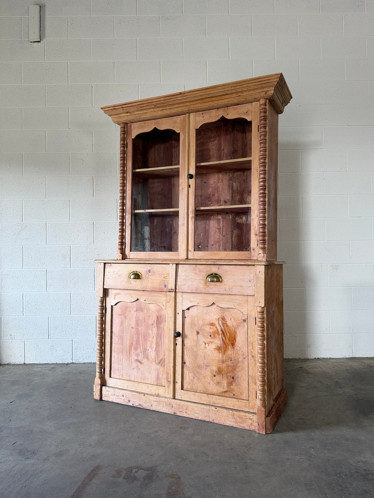 Cornish Pine Dresser with Wavy Glass Drawers