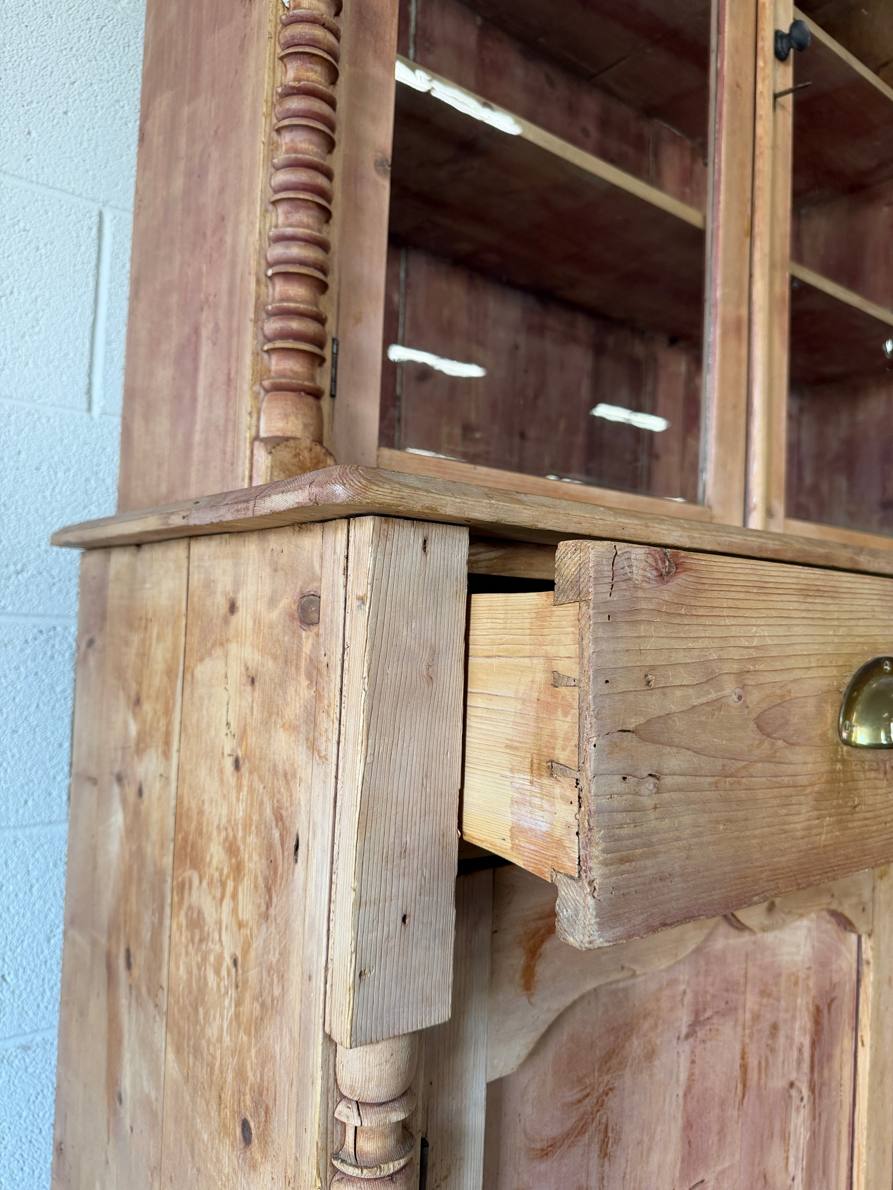 Cornish Pine Dresser with Wavy Glass Drawers