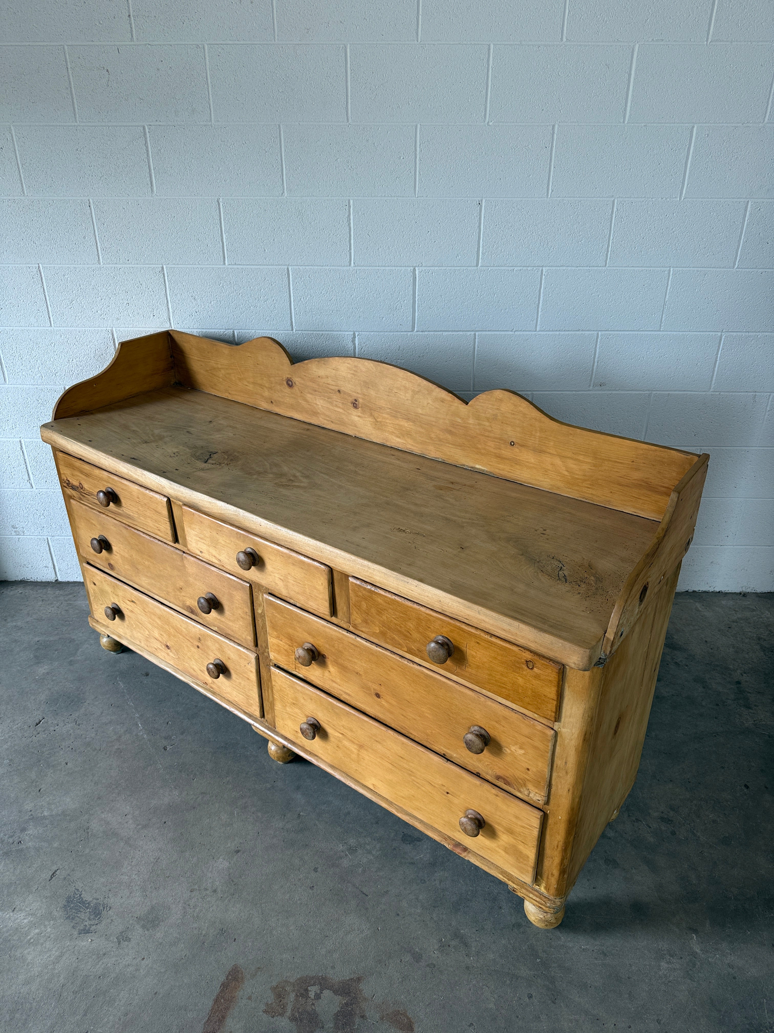 Victorian Pine Sideboard with Gallery Back