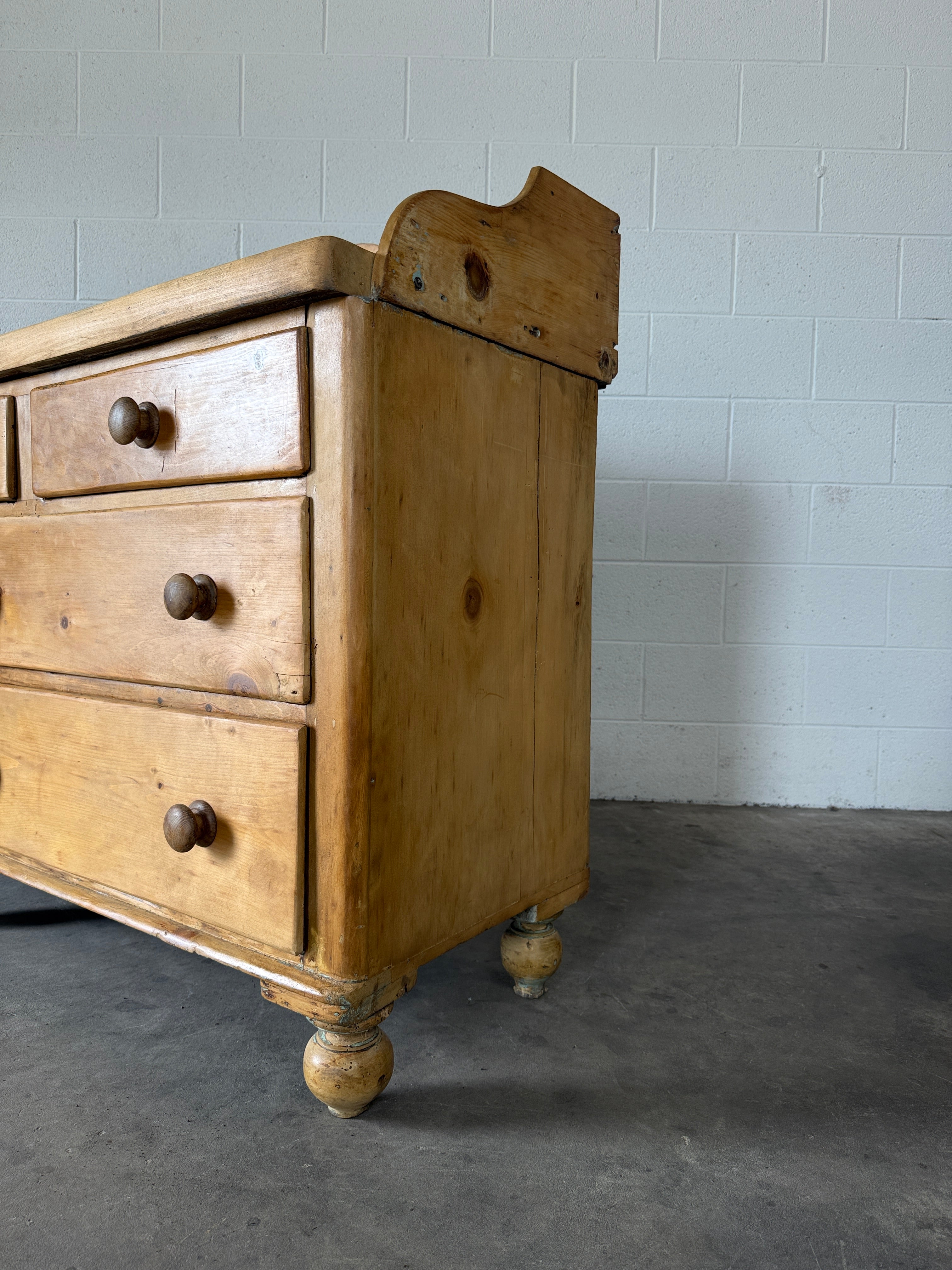 Victorian Pine Sideboard with Gallery Back