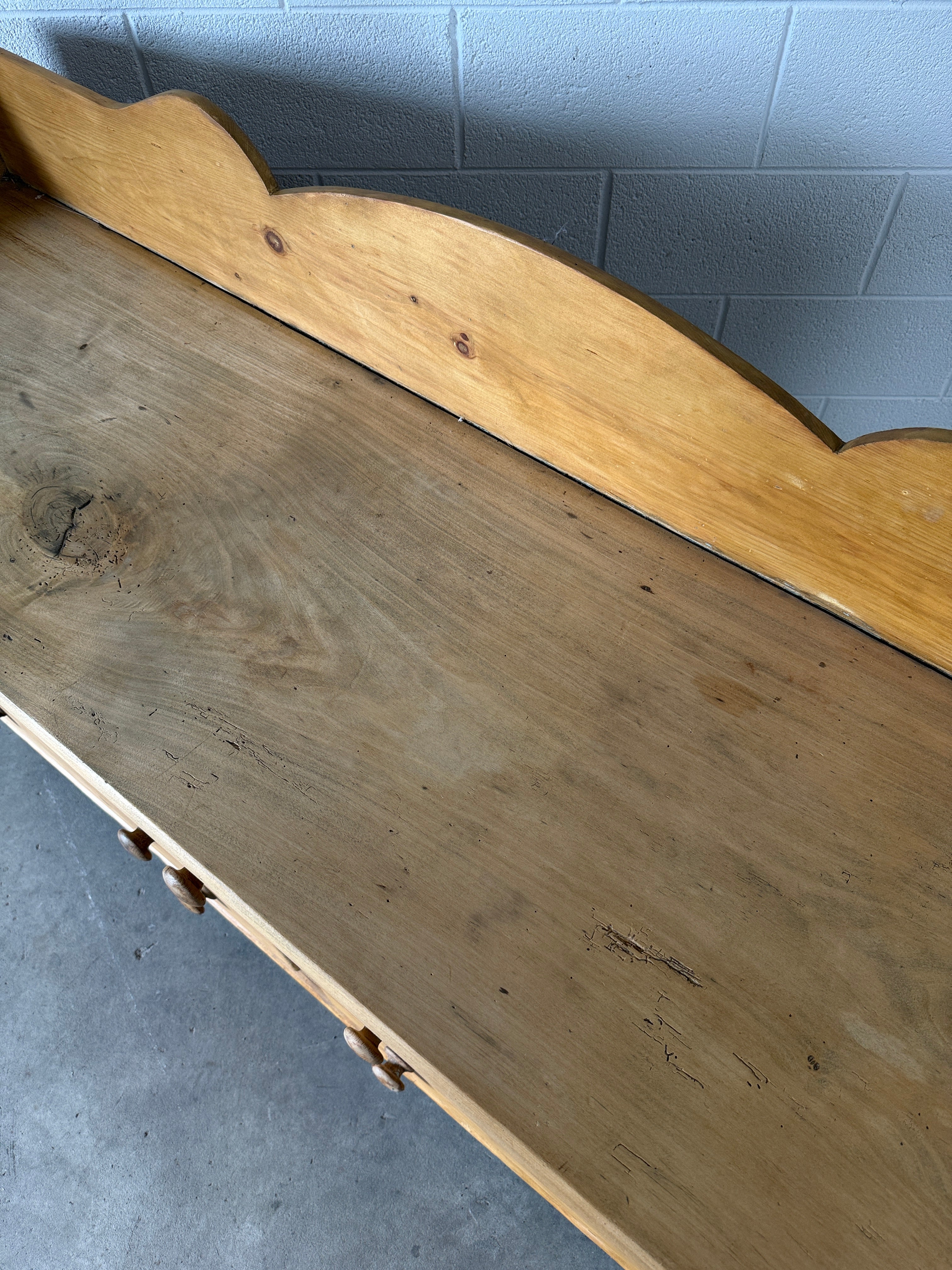 Victorian Pine Sideboard with Gallery Back