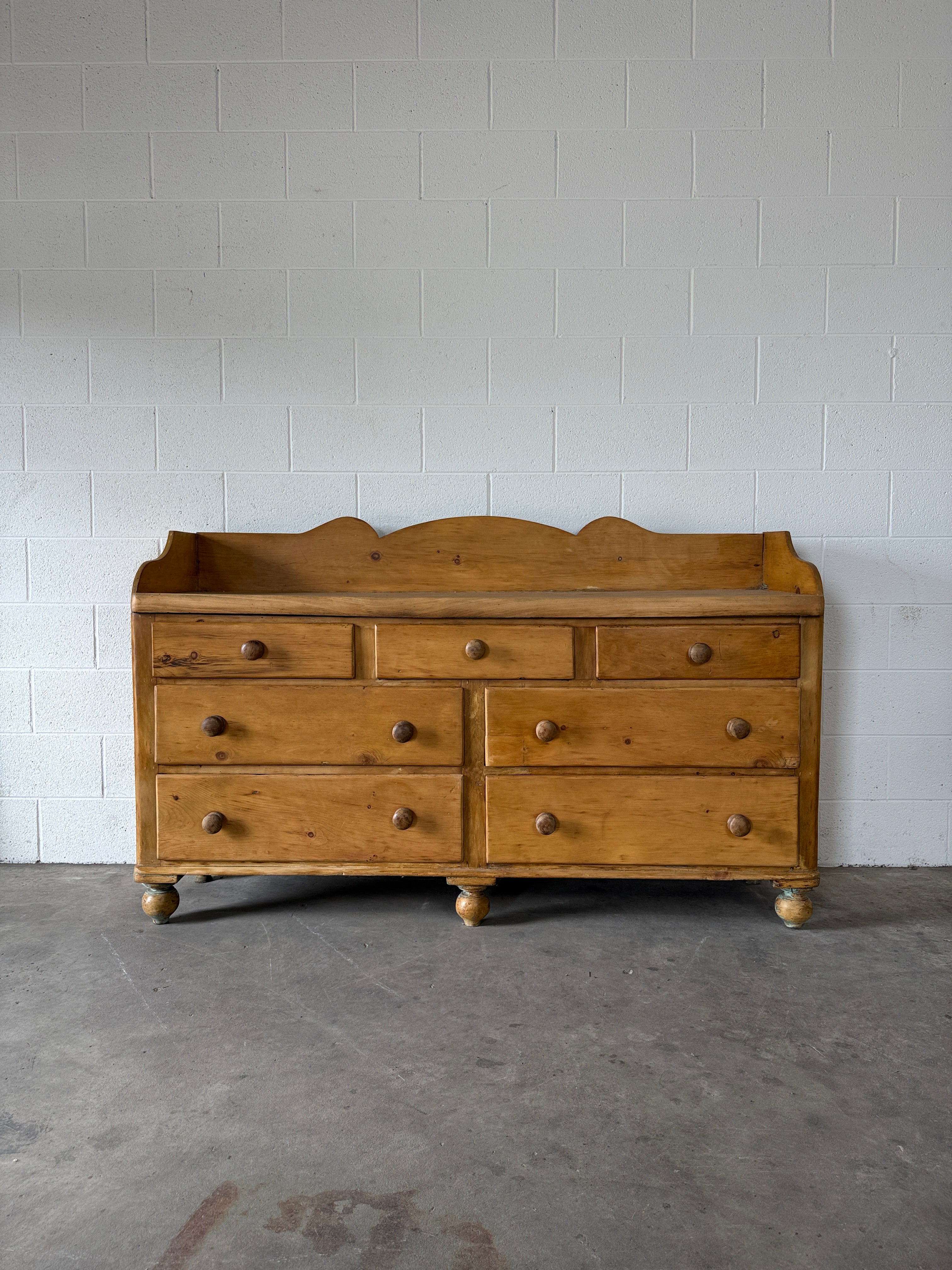 Victorian Pine Sideboard with Gallery Back