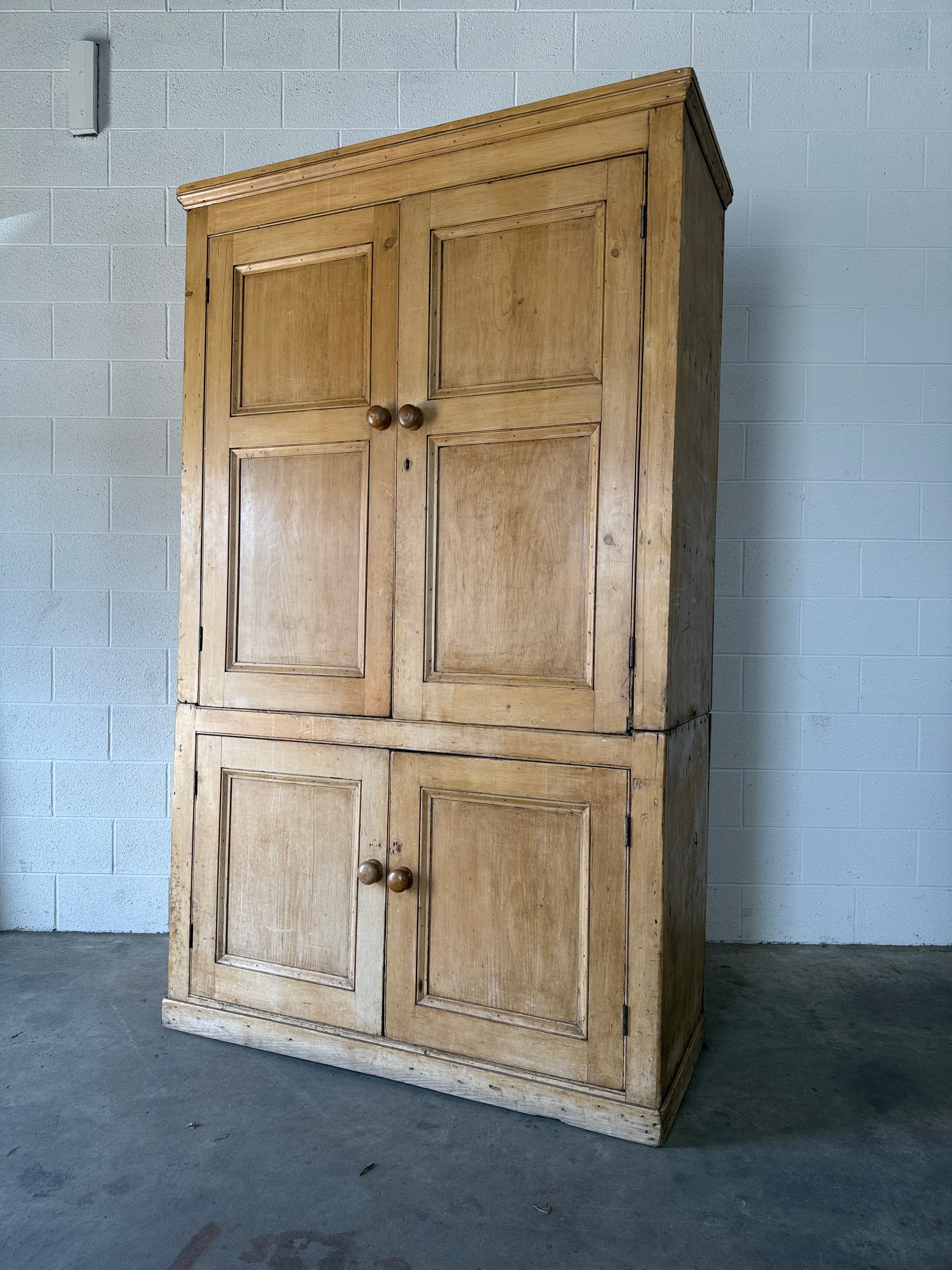 Impressive Antique Pine Wardrobe