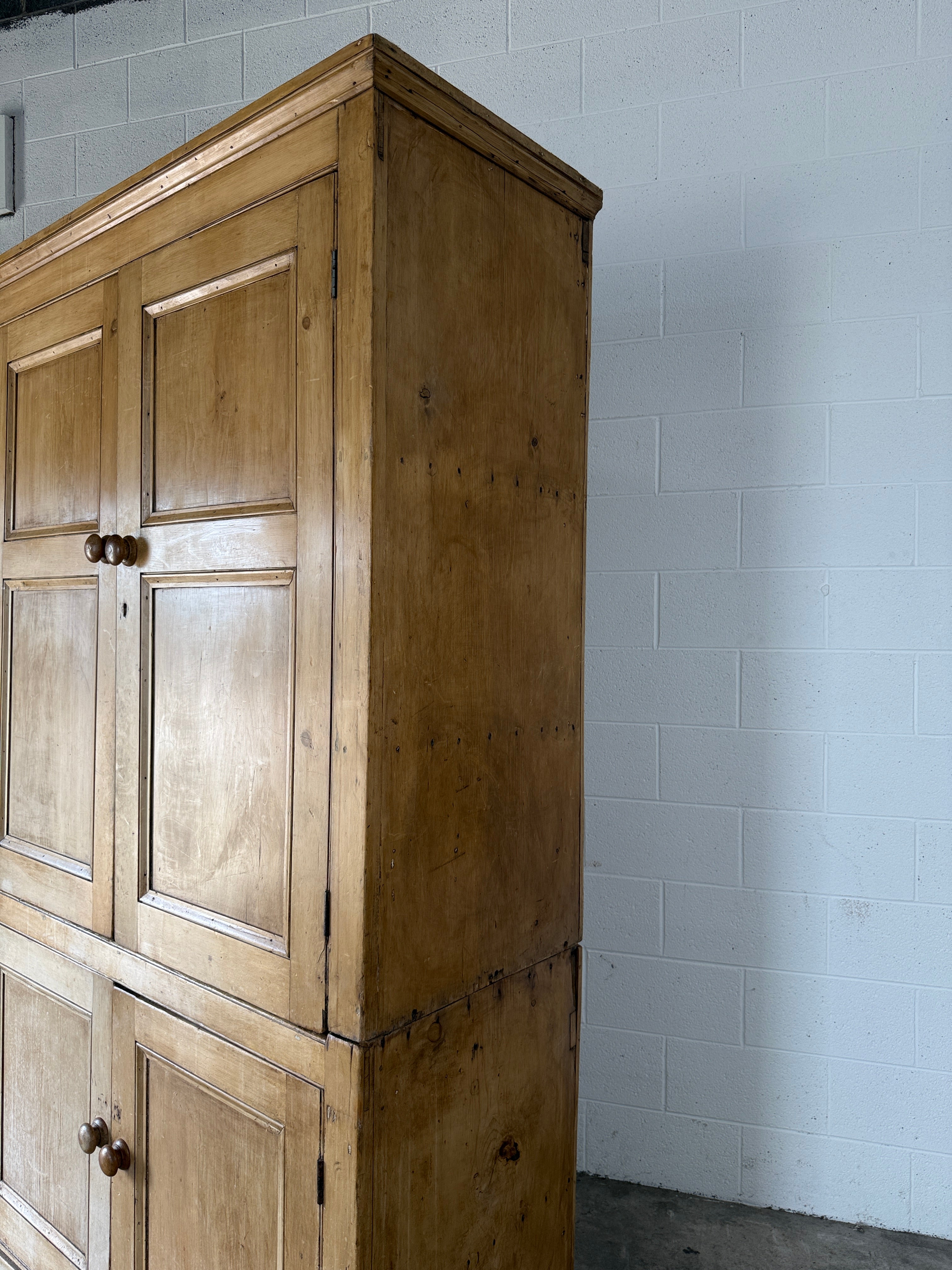 Impressive Antique Pine Wardrobe