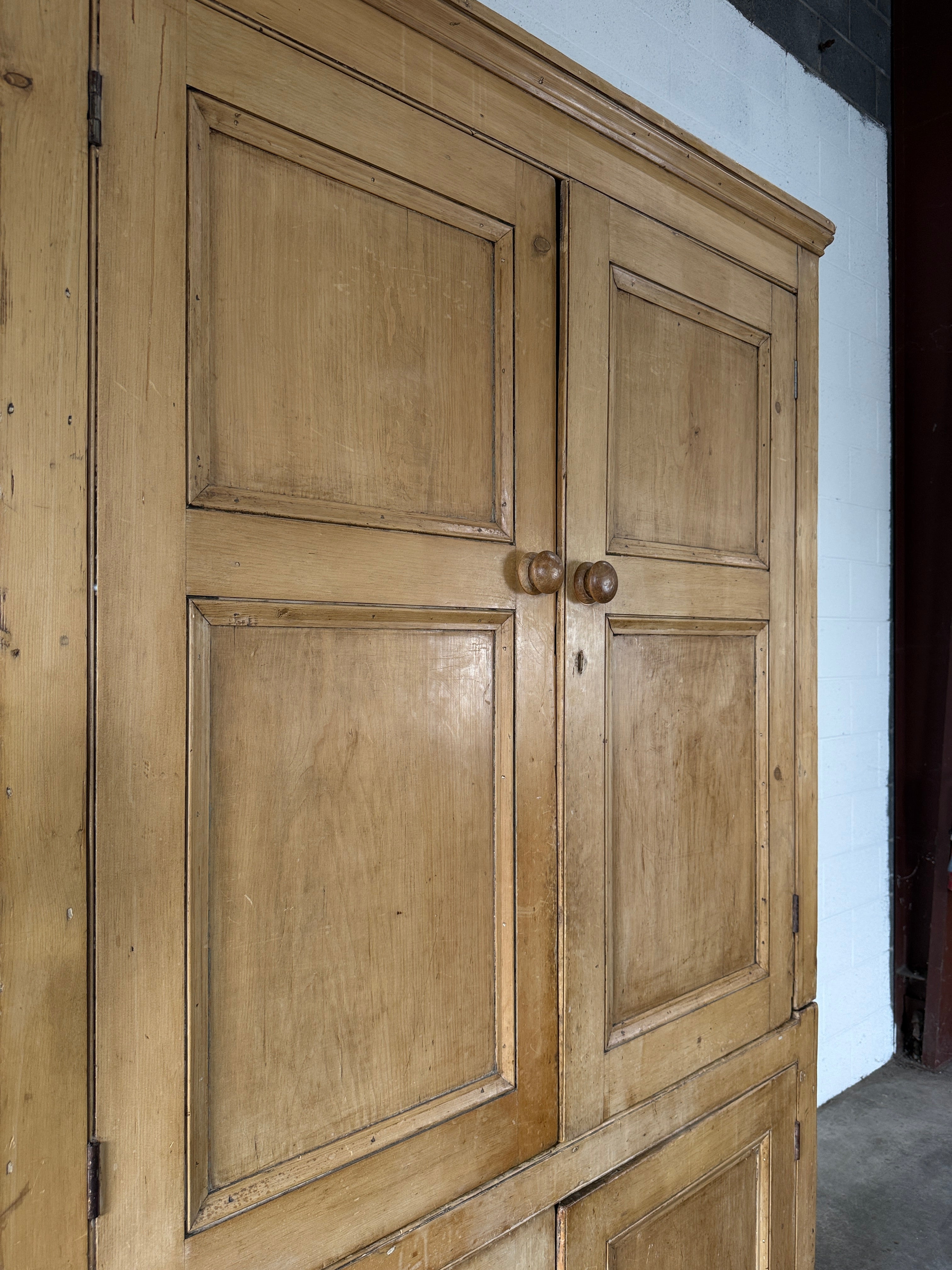 Impressive Antique Pine Wardrobe