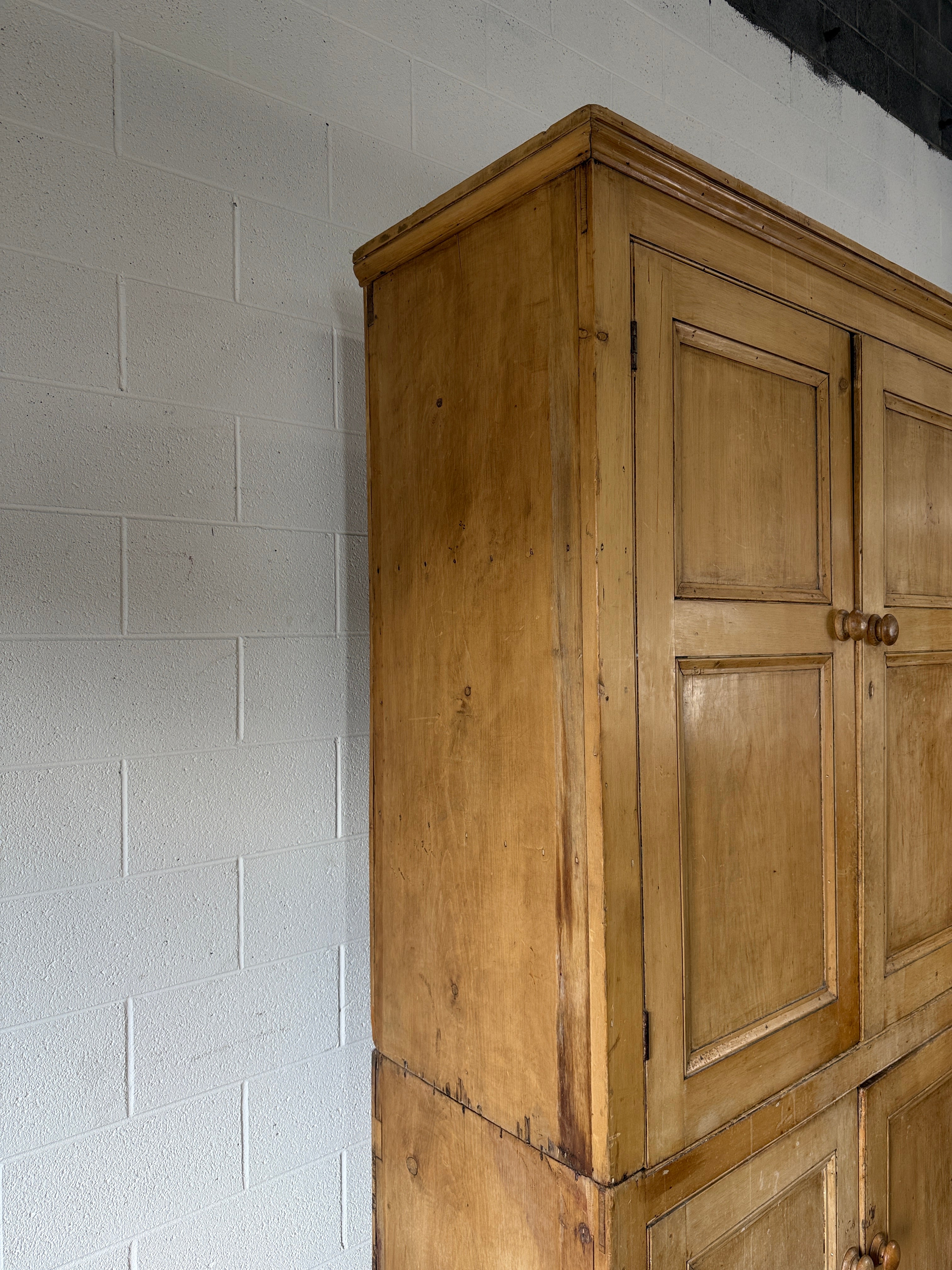 Impressive Antique Pine Wardrobe