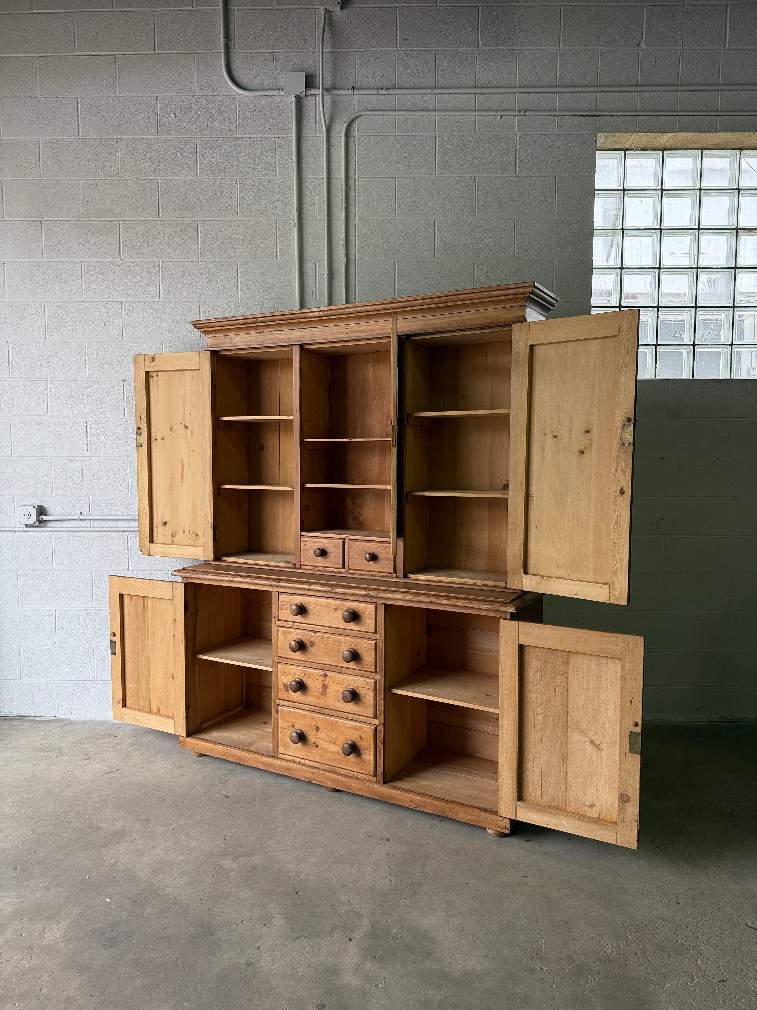 Antique pine housekeepers cupboard