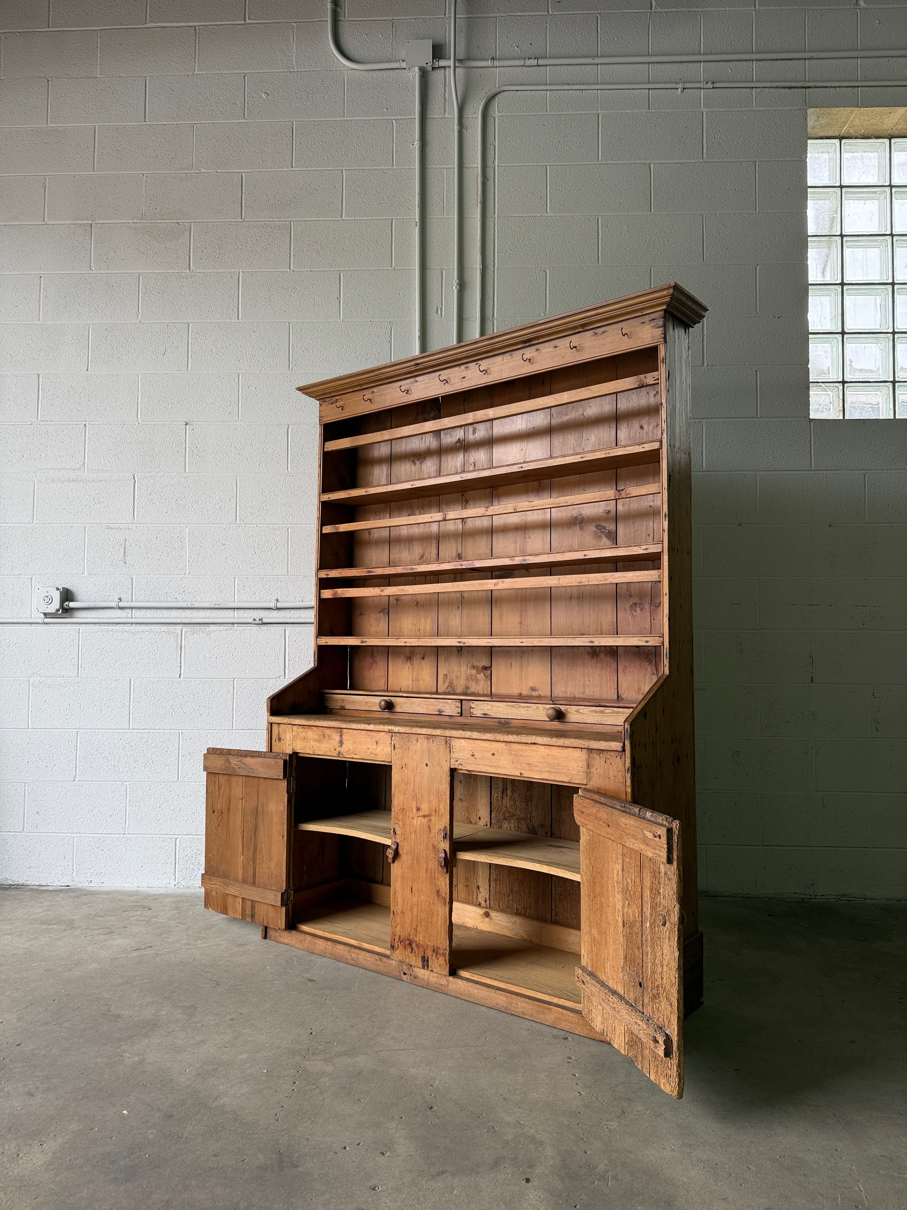 Primitive Irish antique kitchen dresser