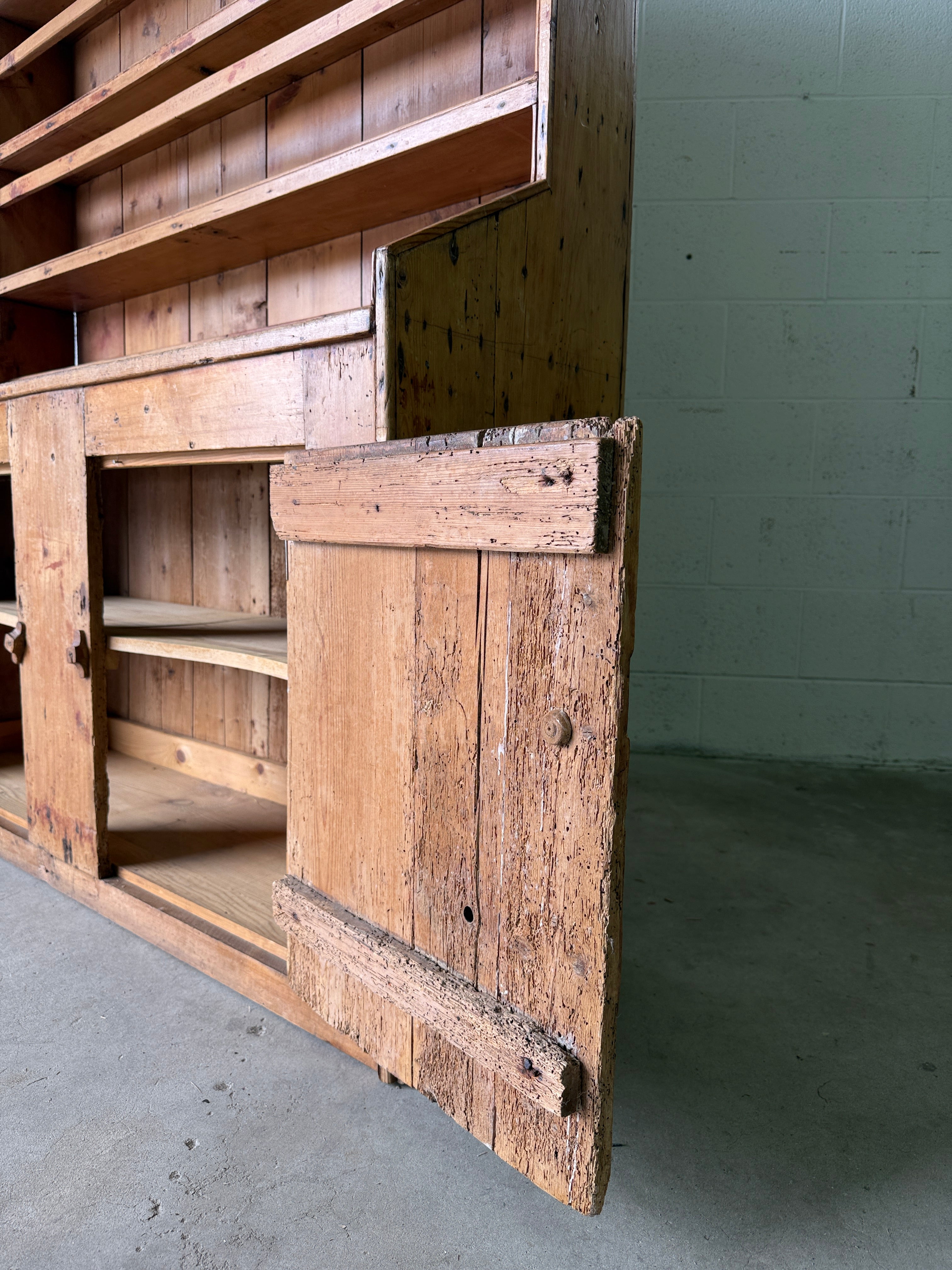 Primitive Irish antique kitchen dresser