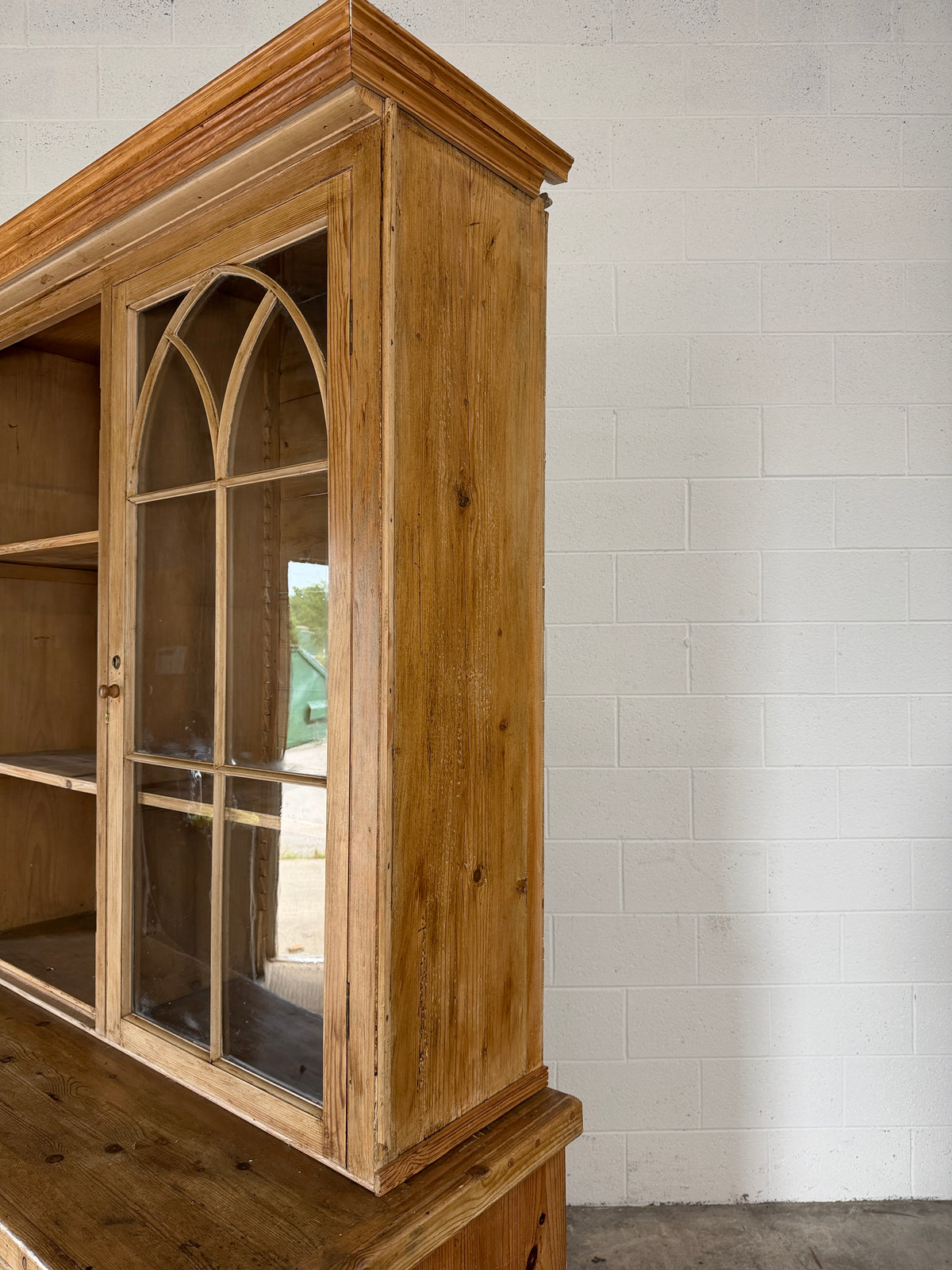 Antique Pine Display Cupboard