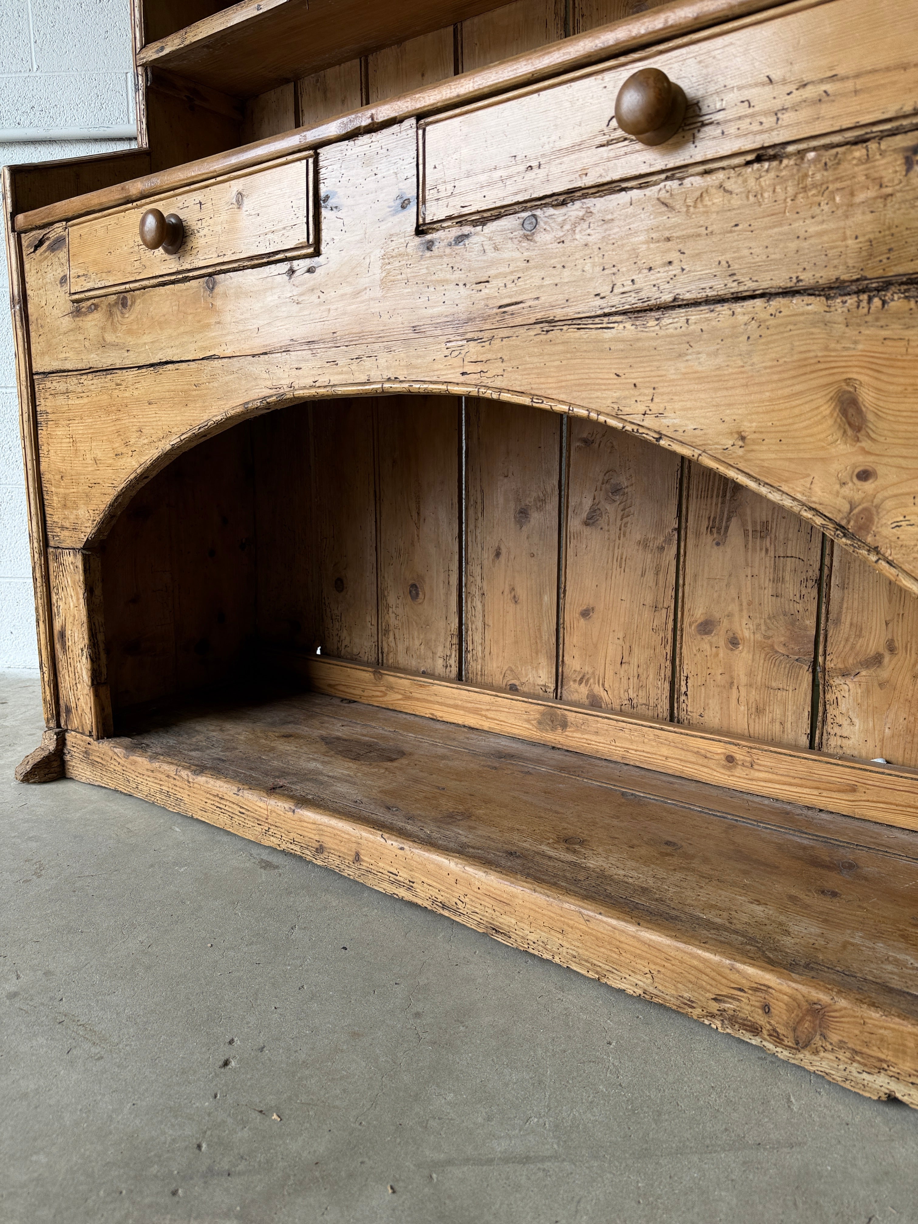Antique Irish pine dog kennel kitchen dresser