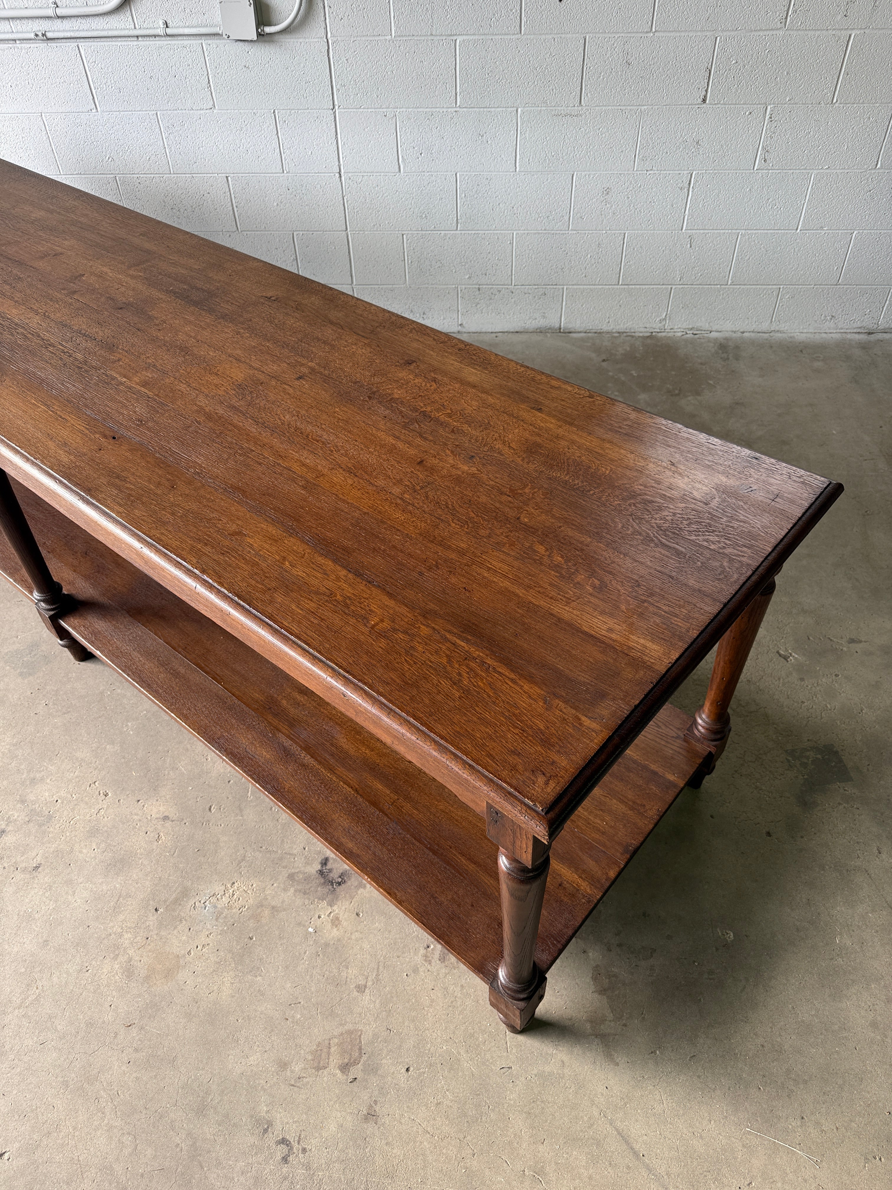 Antique Dutch drapers table with one drawer