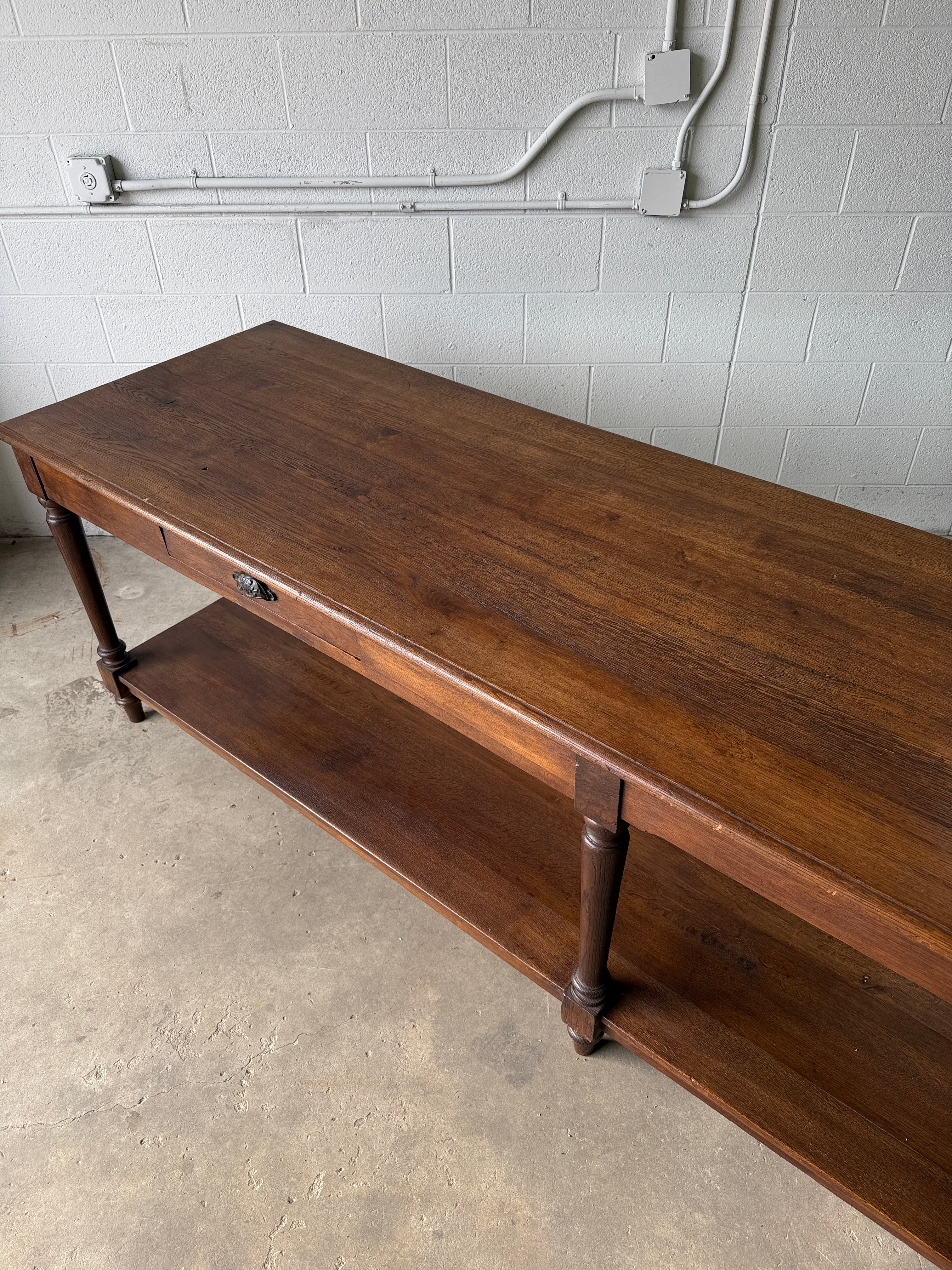 Antique Dutch drapers table with one drawer