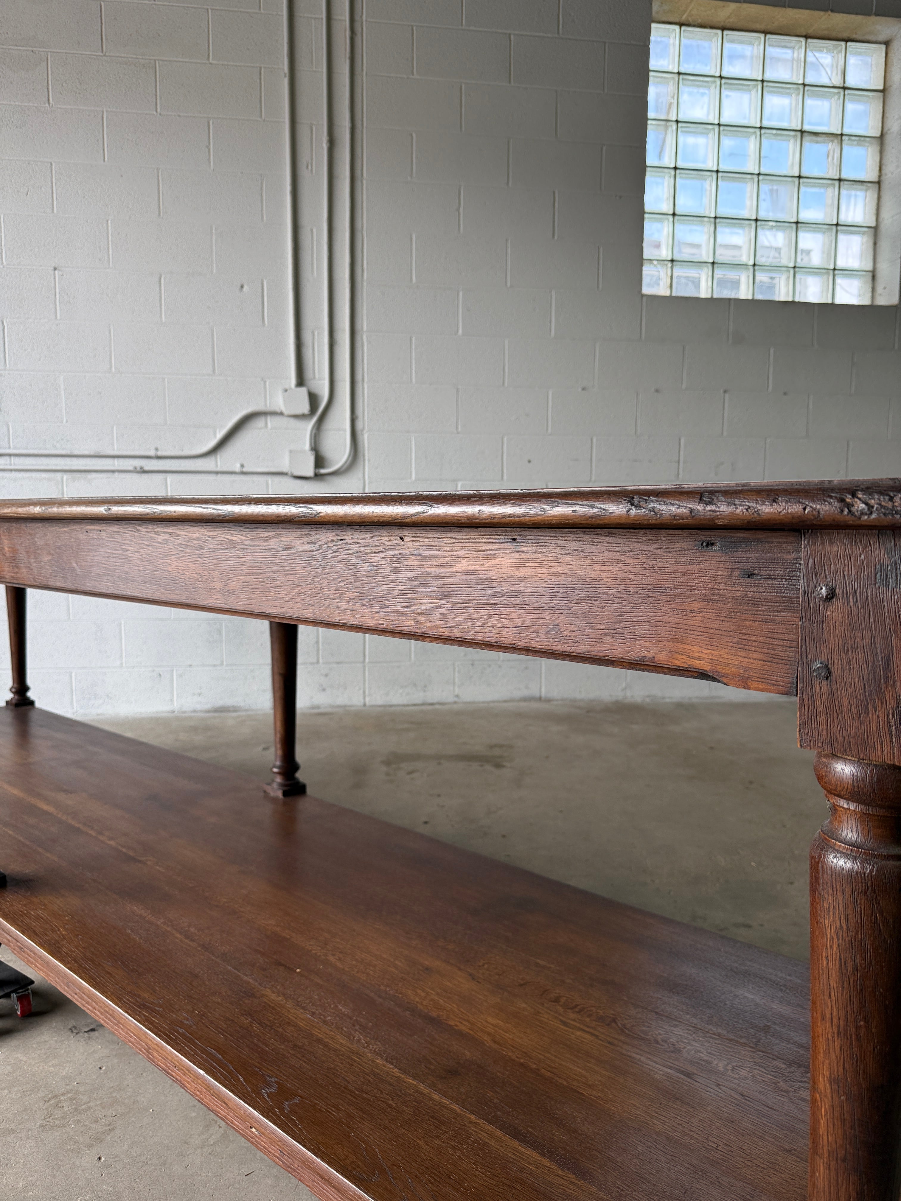 Antique Dutch drapers table with one drawer