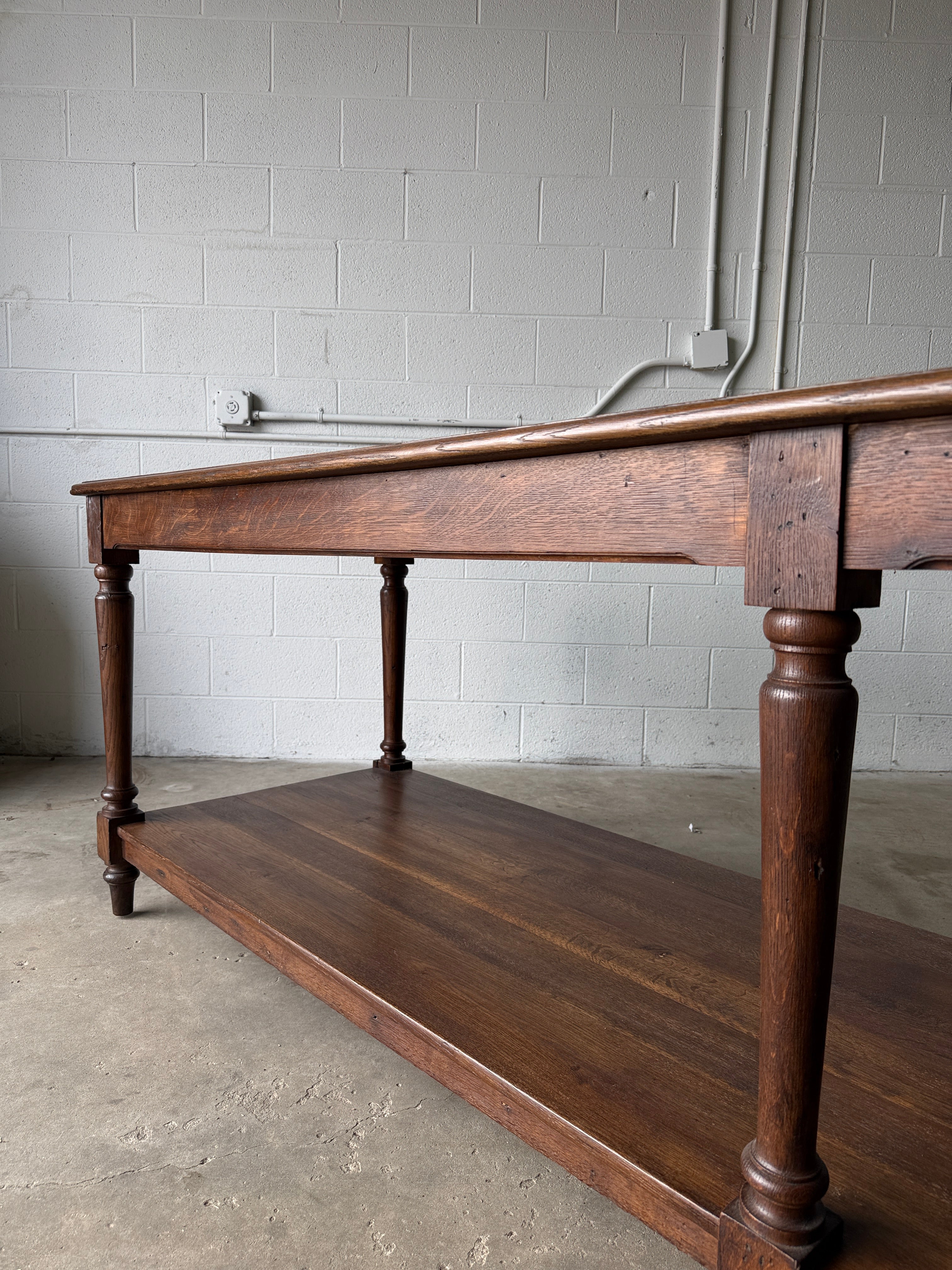 Antique Dutch drapers table with one drawer
