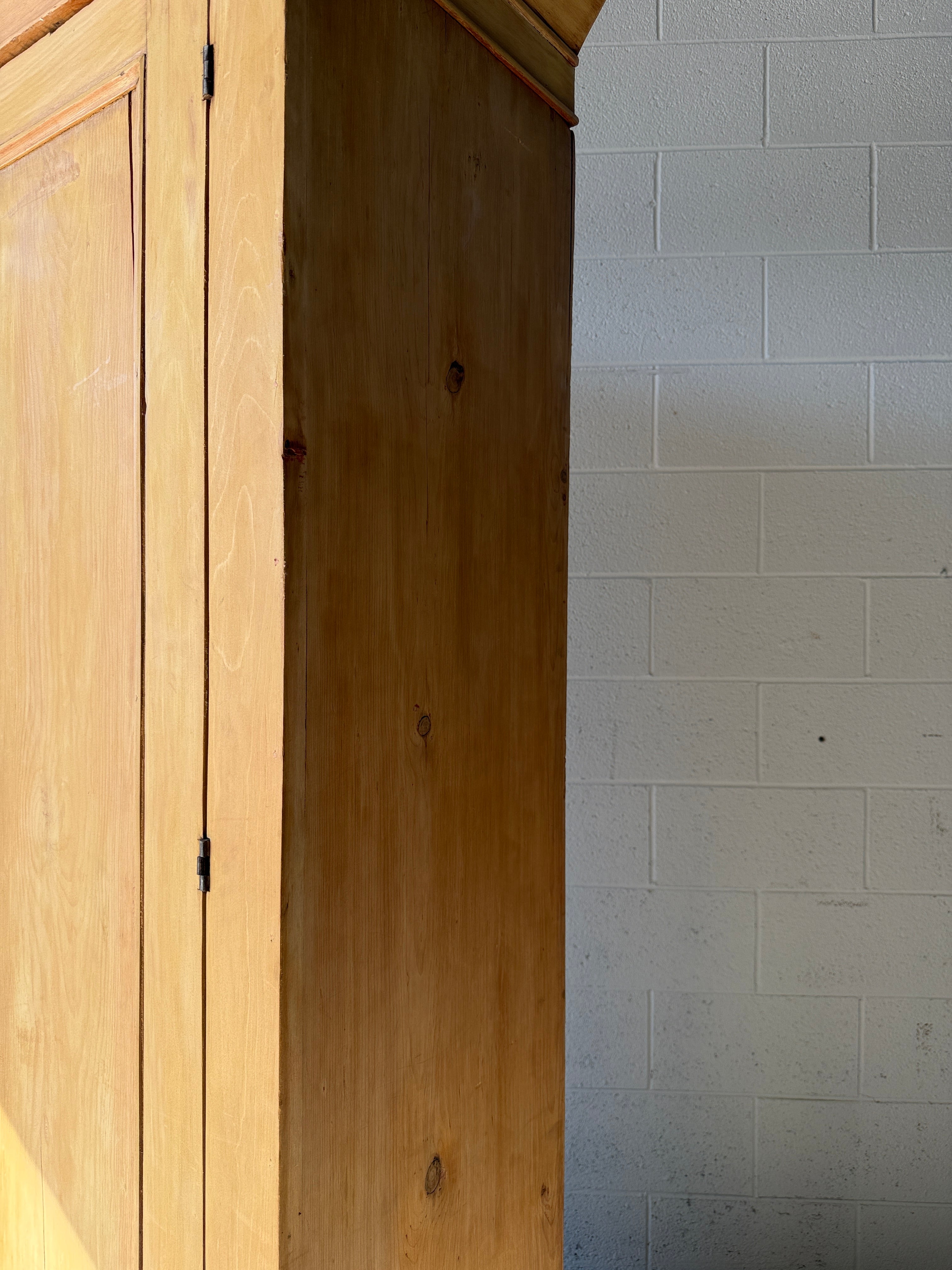 Antique pine single door wardrobe