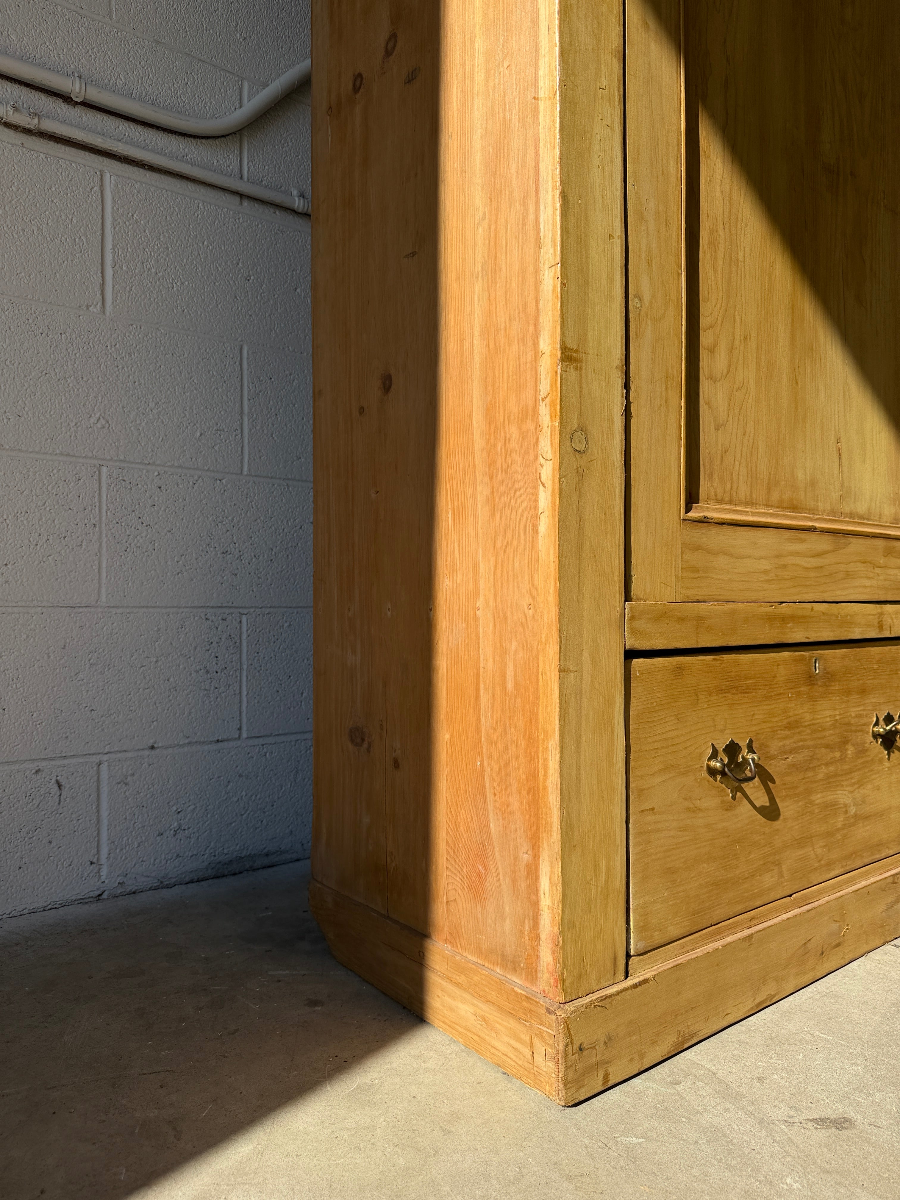 Antique pine single door wardrobe