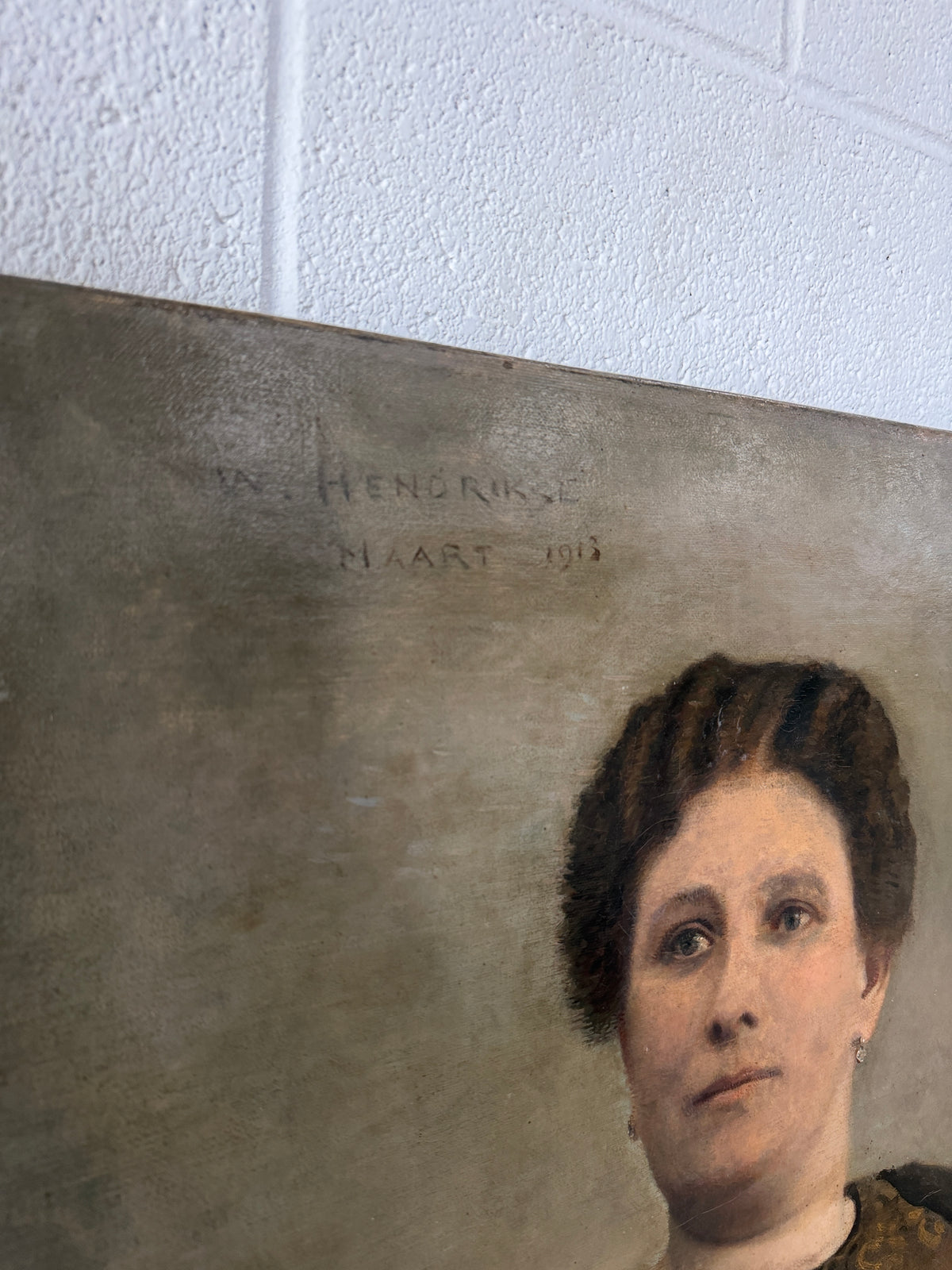 Pair of antique oil portraits