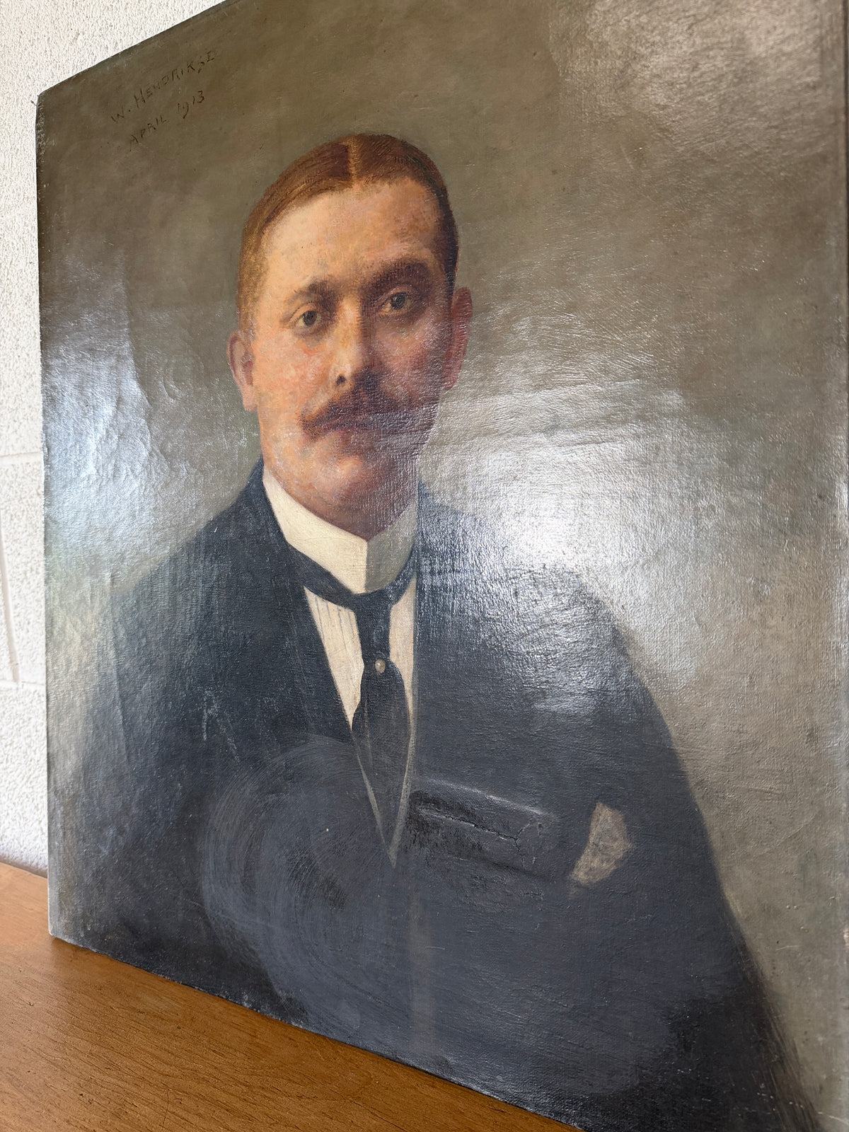 Pair of antique oil portraits