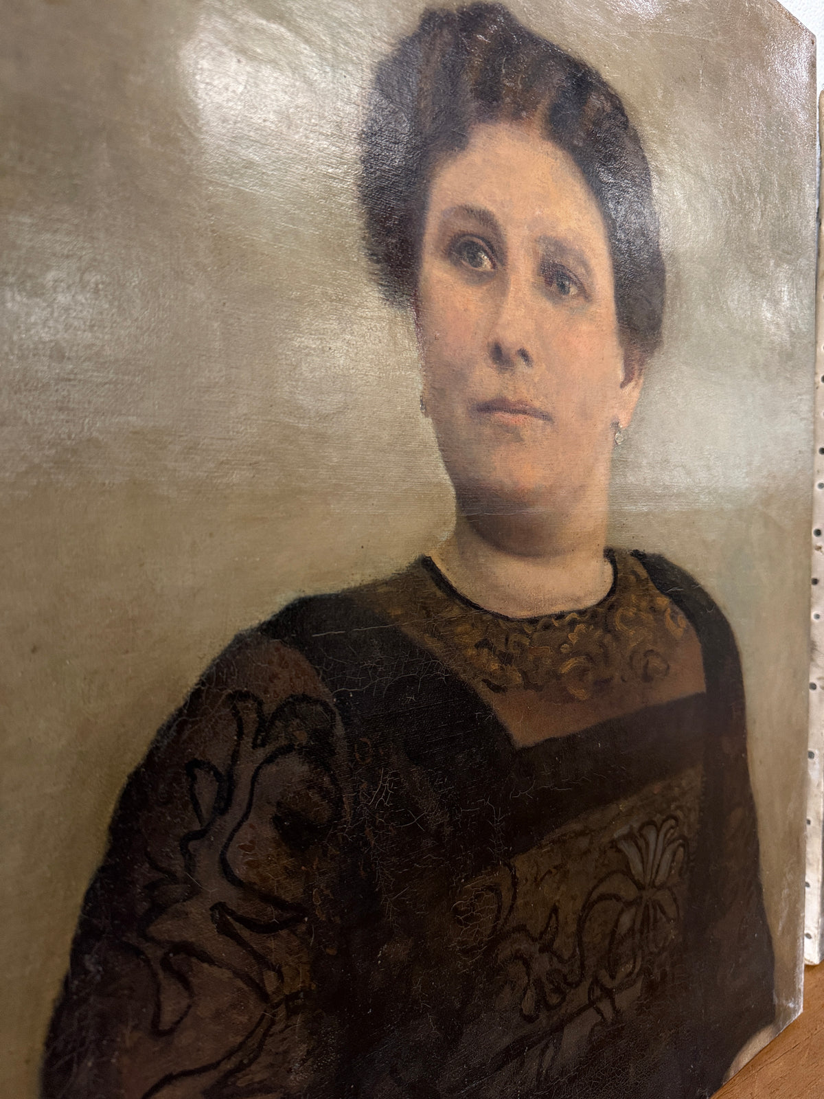 Pair of antique oil portraits