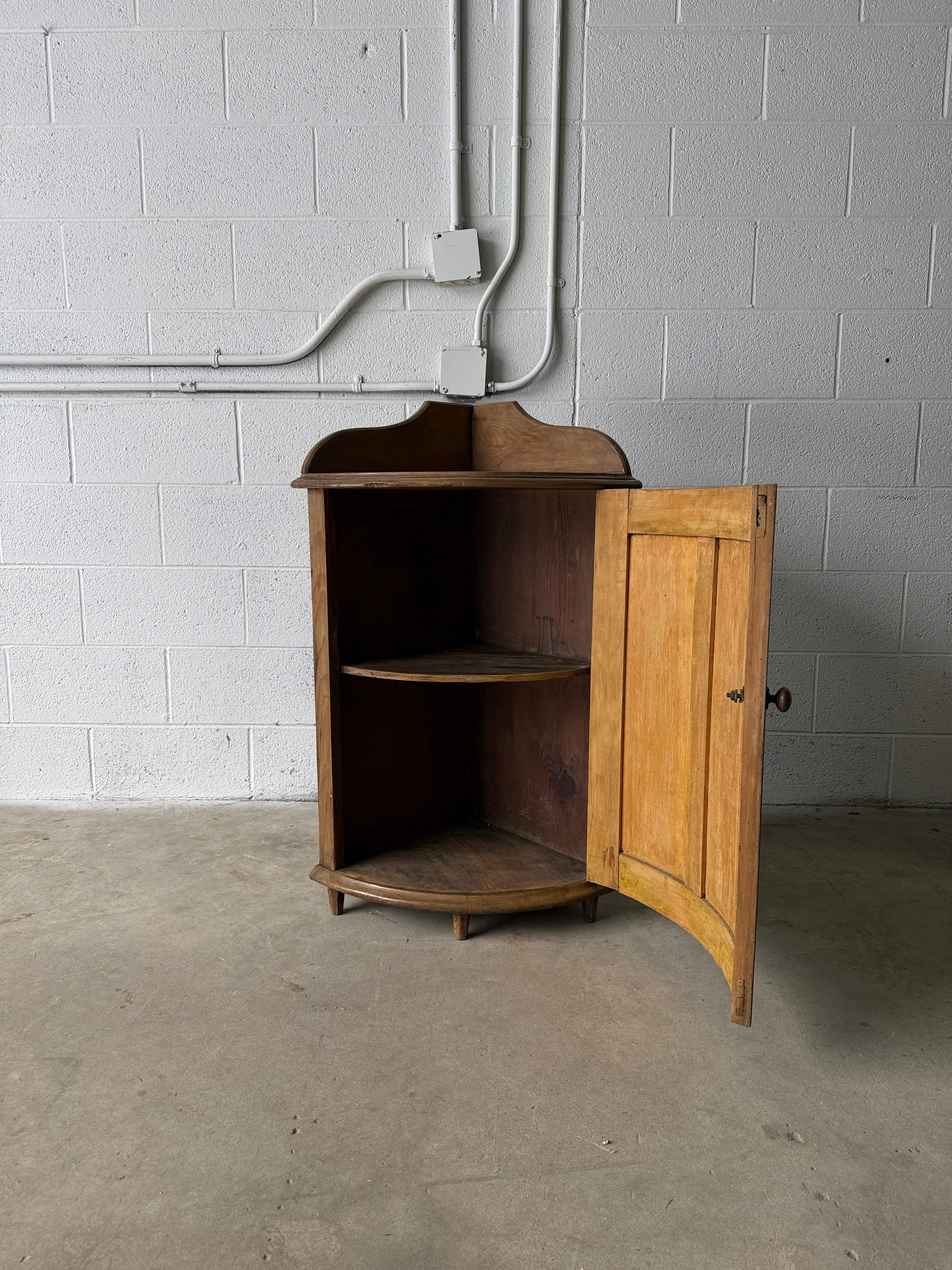 Georgian pine bar corner cupboard