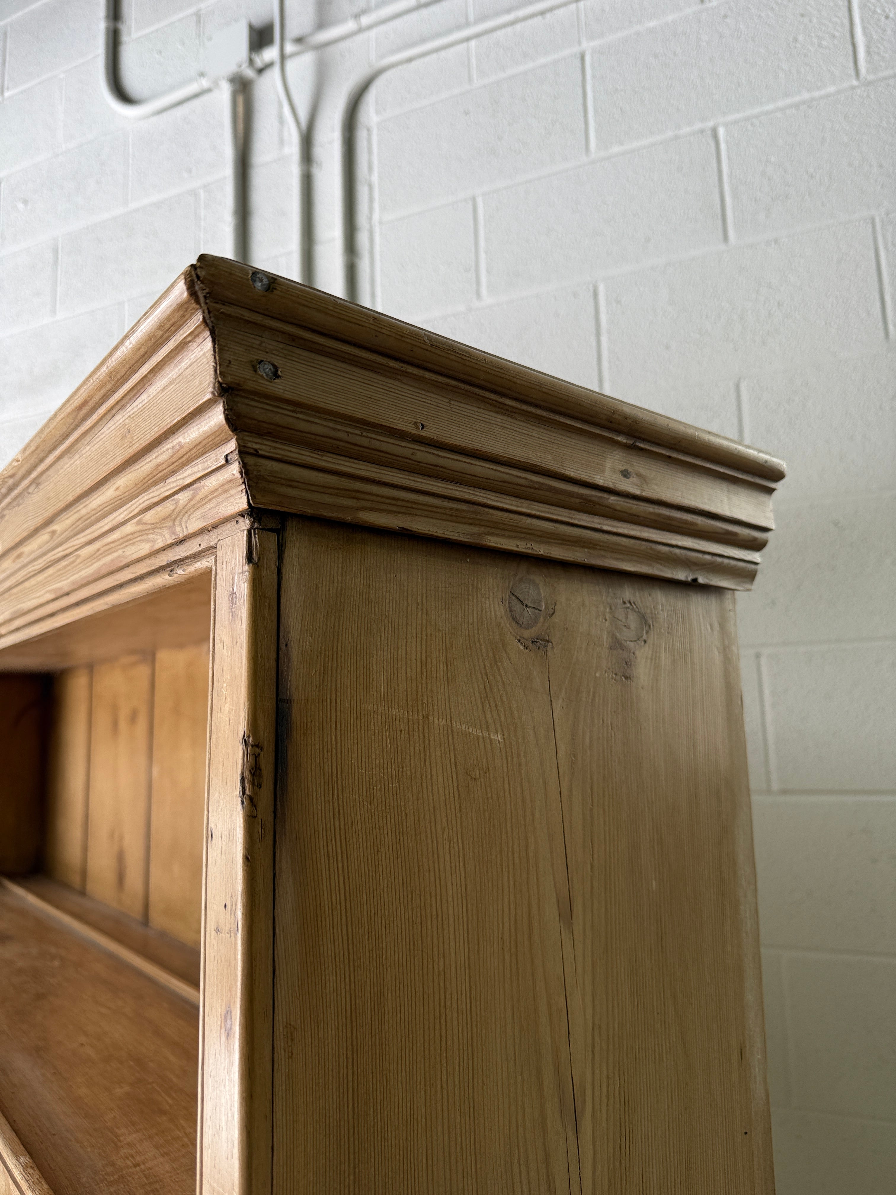 Early Victorian English pine kitchen dresser