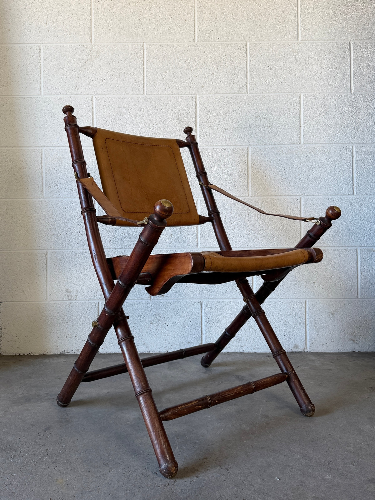 Vintage leather folding chair