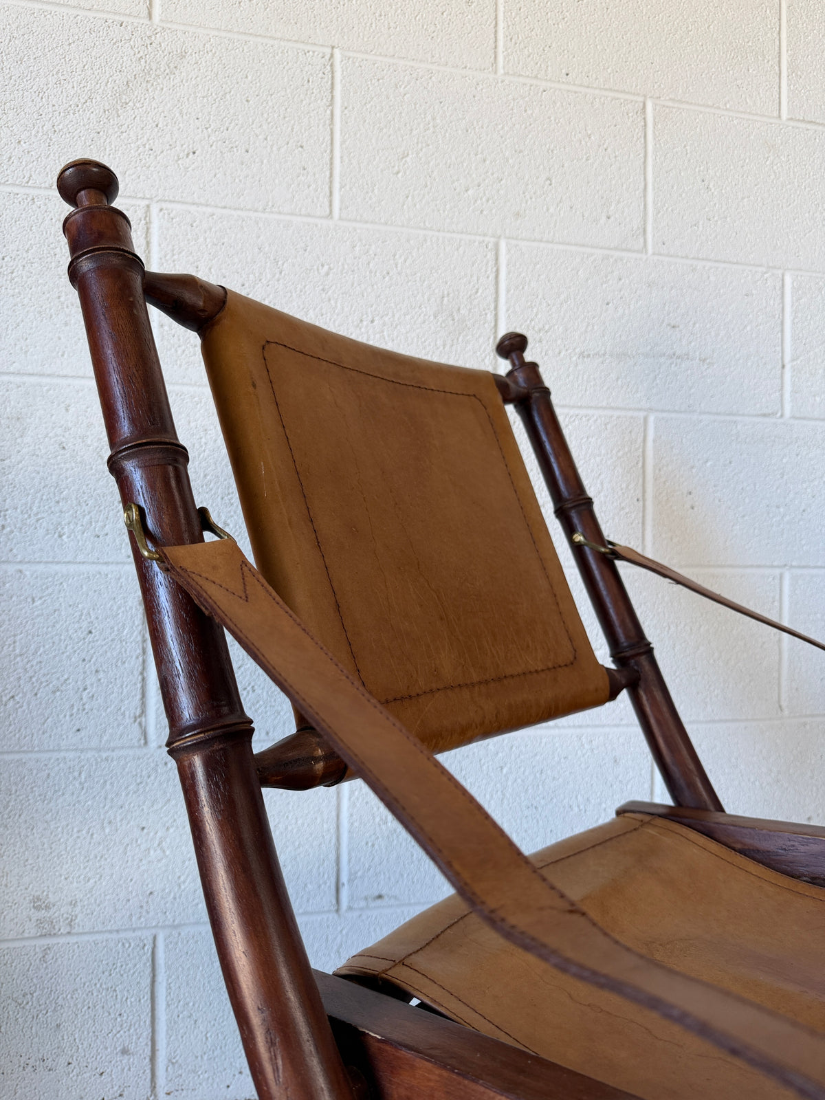 Vintage leather folding chair