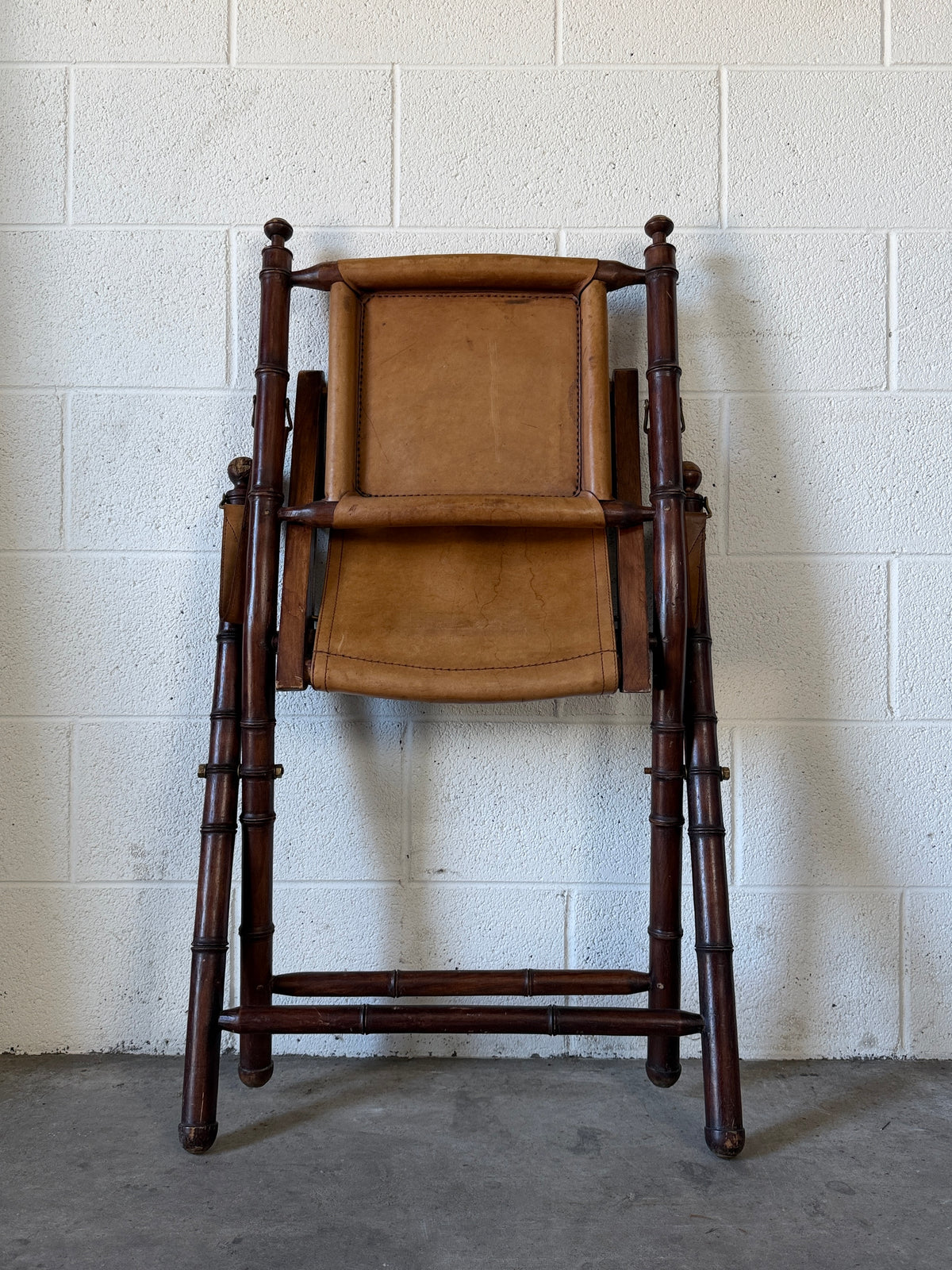 Vintage leather folding chair