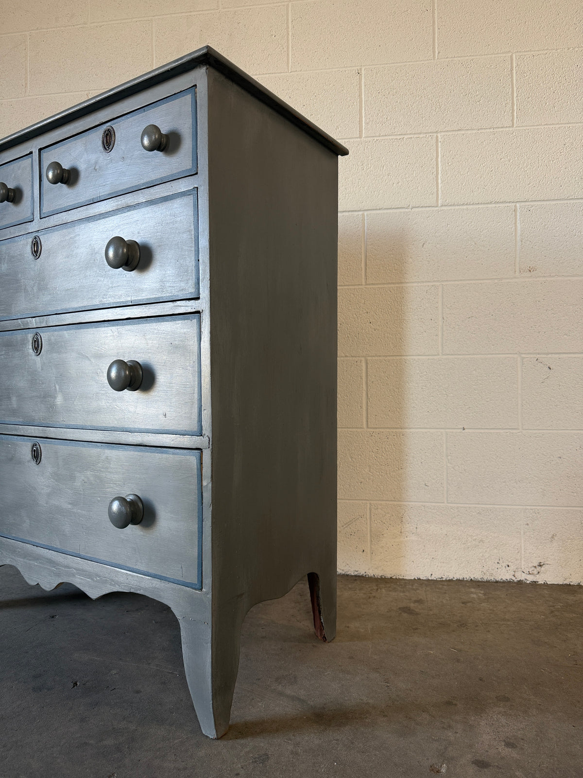 Antique drawers painted blue